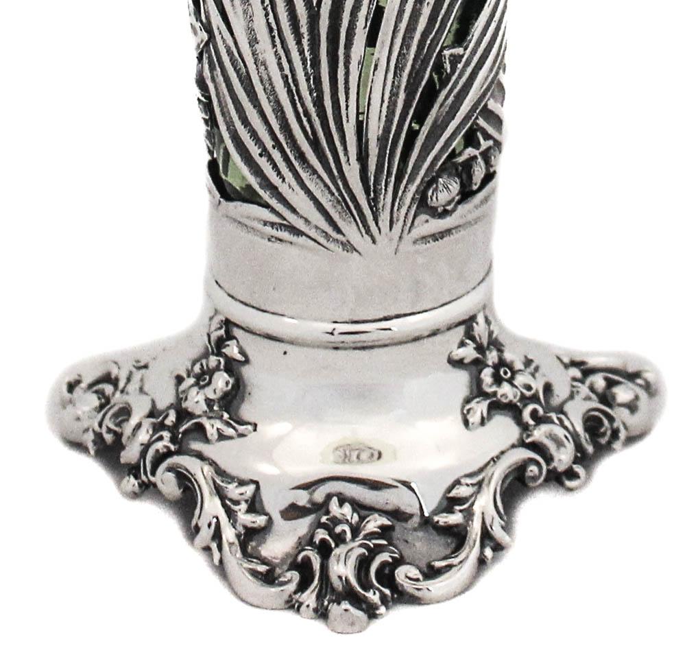 Late 19th Century Sterling Silver Art Nouveau Vase For Sale