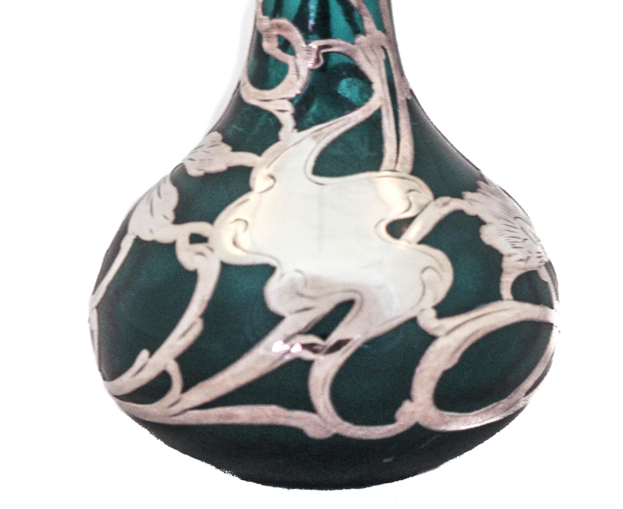 Sterling Silber Jugendstil Vase im Zustand „Hervorragend“ im Angebot in Brooklyn, NY