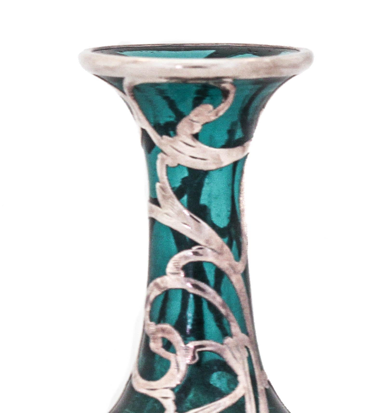 Sterling Silver Art Nouveau Vase For Sale 1