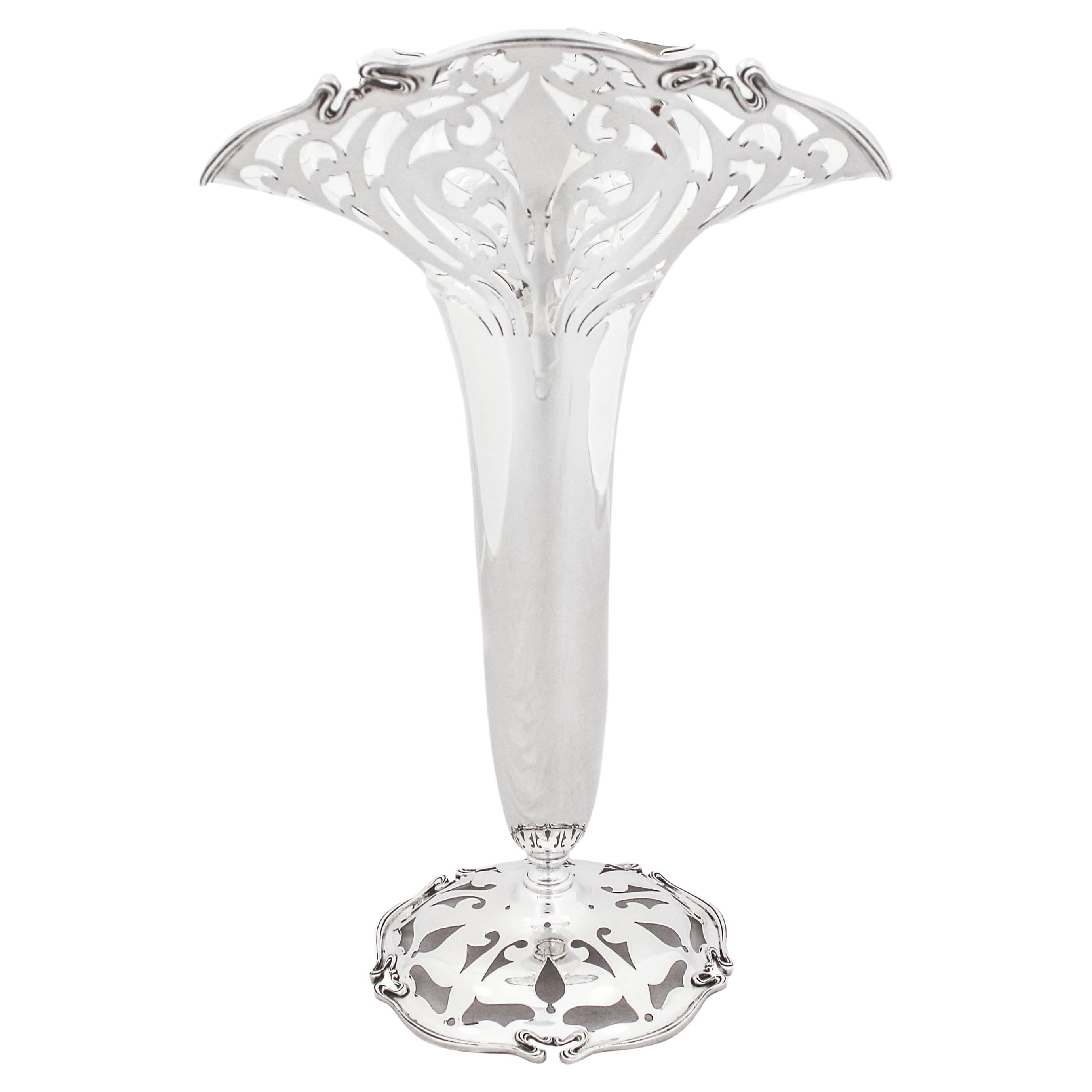 Sterling Silver Art Nouveau Vase