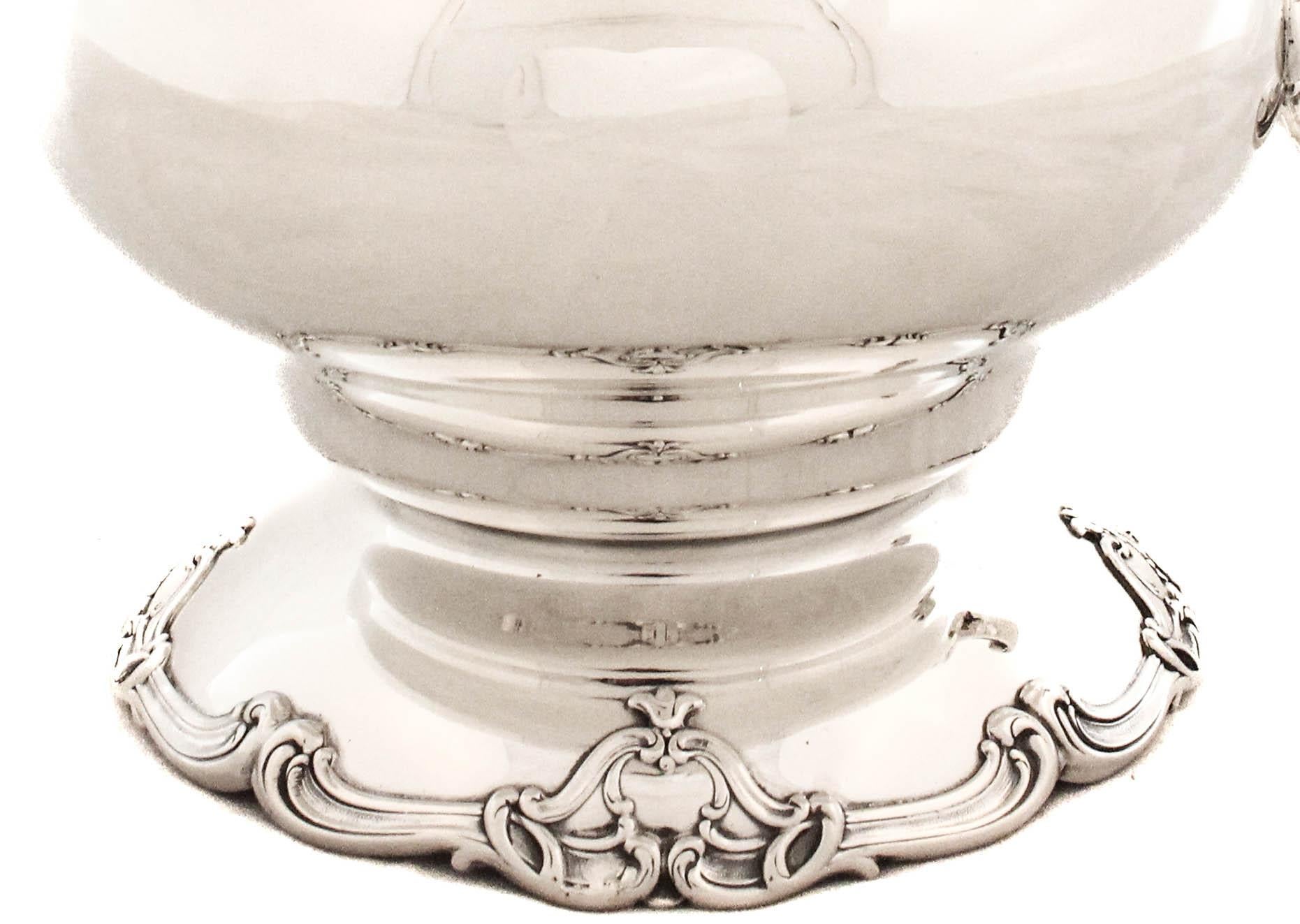 American Sterling Silver Art Nouveau Water Pitcher For Sale