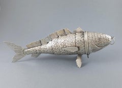 Scatola a forma di pesce snodabile in argento sterling