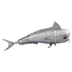 Sterling silver articulated fish Spice box Besamim Judaica