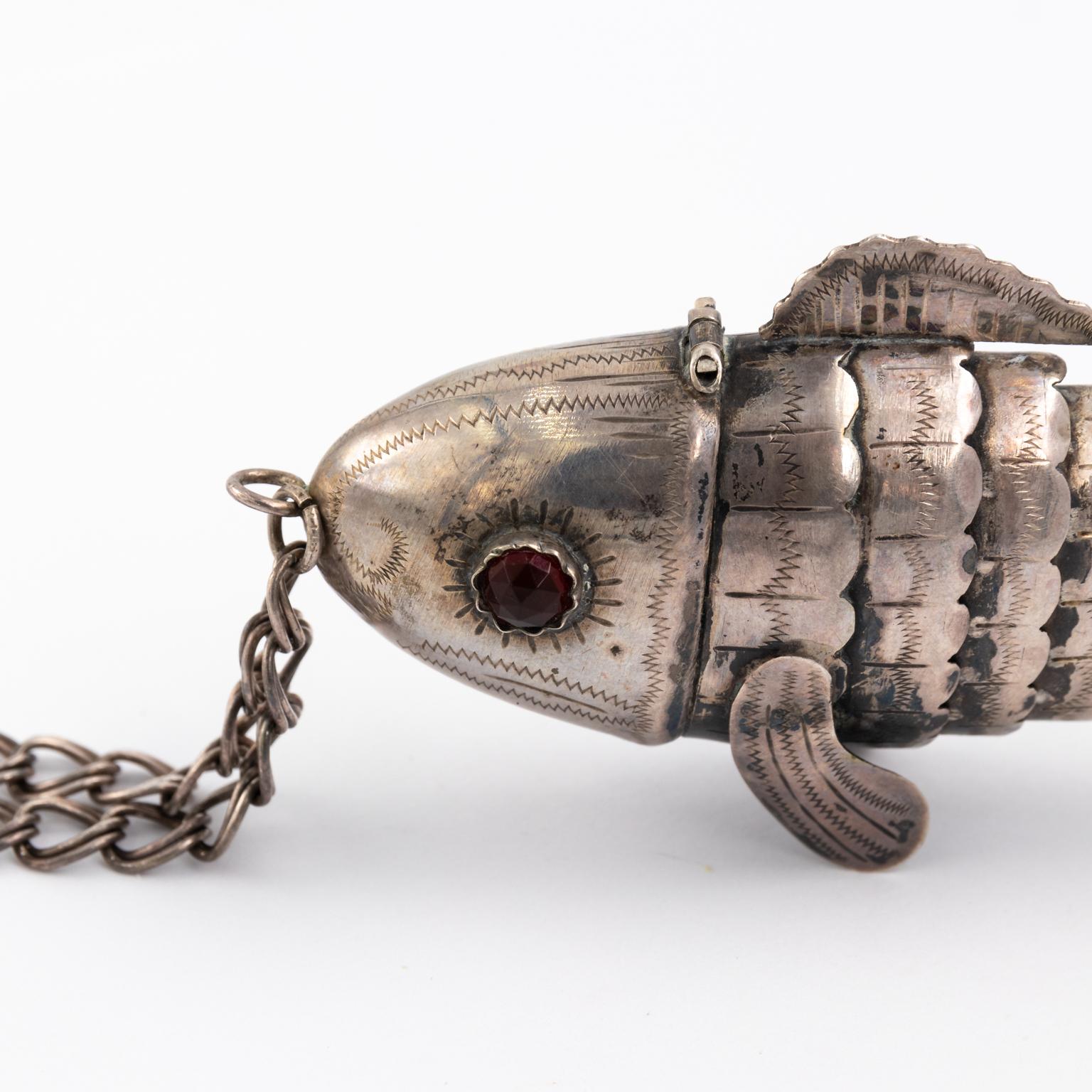 Sterling Silver Articulated Fish Spice Box 3