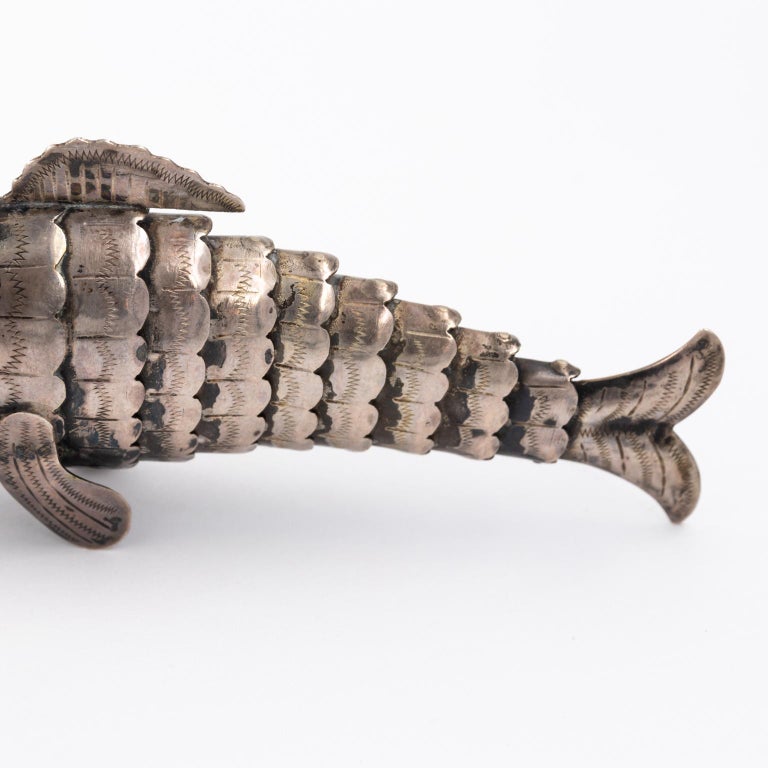 Sterling Silver Articulated Fish Spice Box at 1stDibs | sterlin fish,  armadillo fish, sterling fish