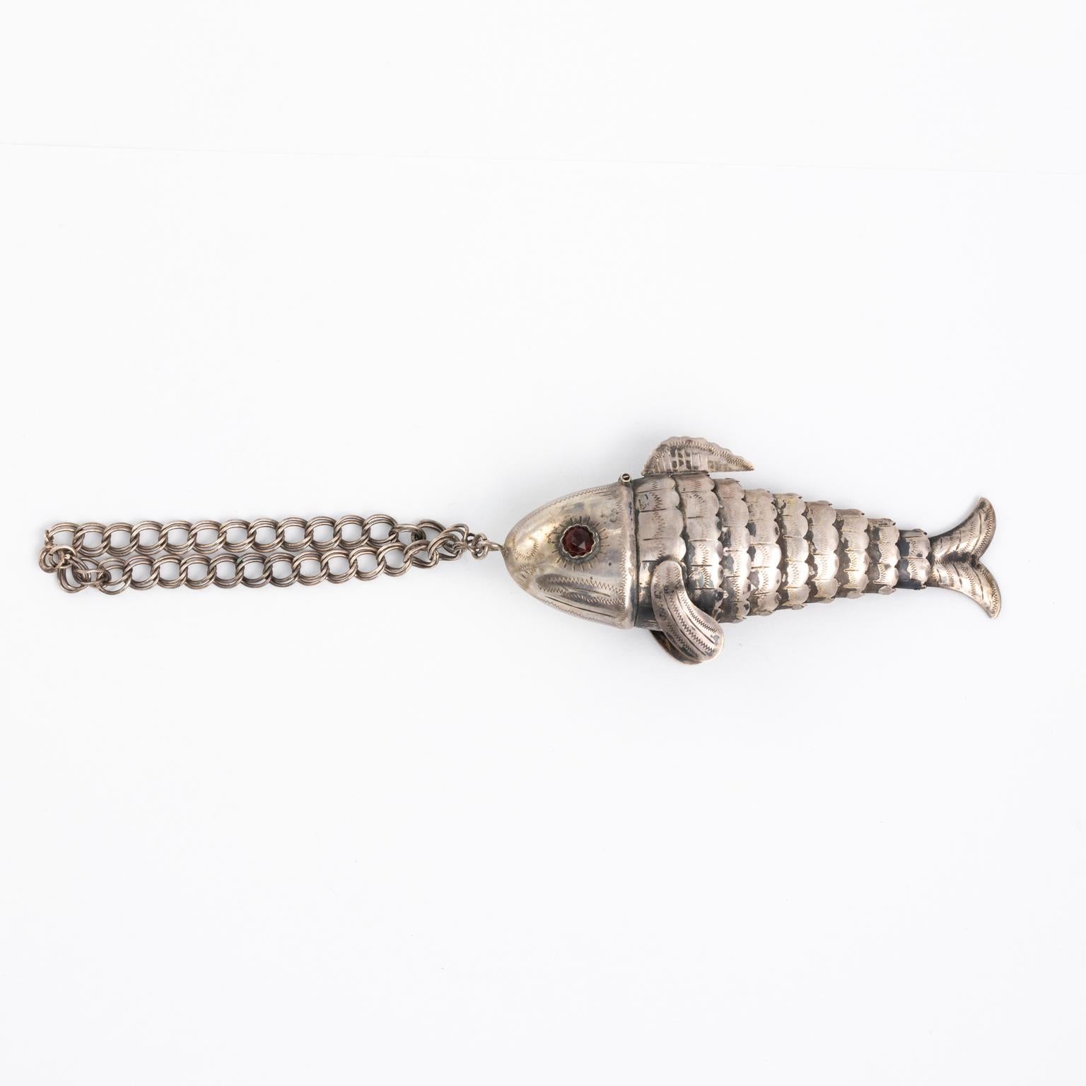 Sterling Silver Articulated Fish Spice Box 8