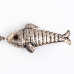 Sterling Silver Articulated Fish Spice Box