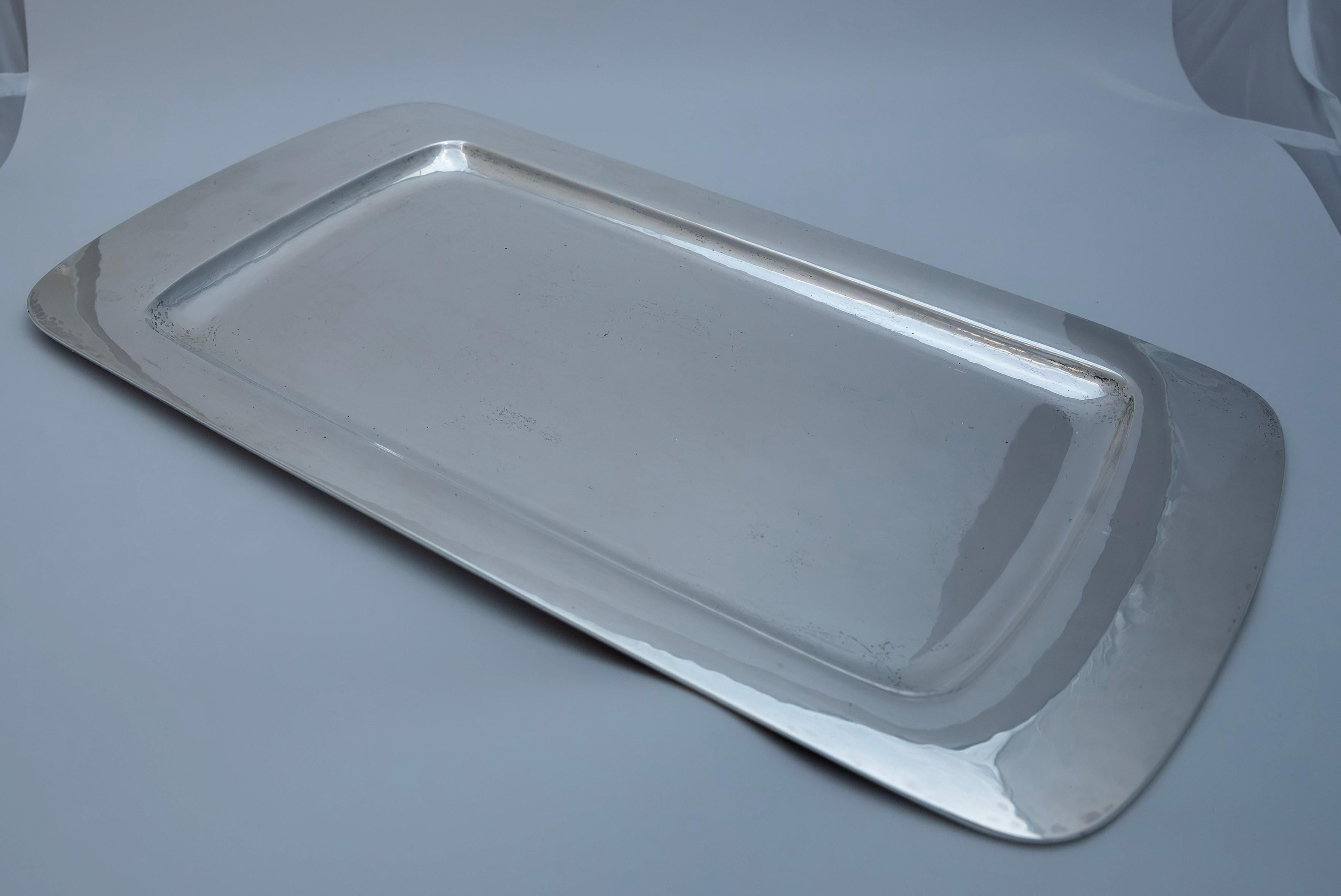 Sterling Silber Arts and Crafts Tablett, 1930er Jahre im Zustand „Gut“ im Angebot in Chicago, IL