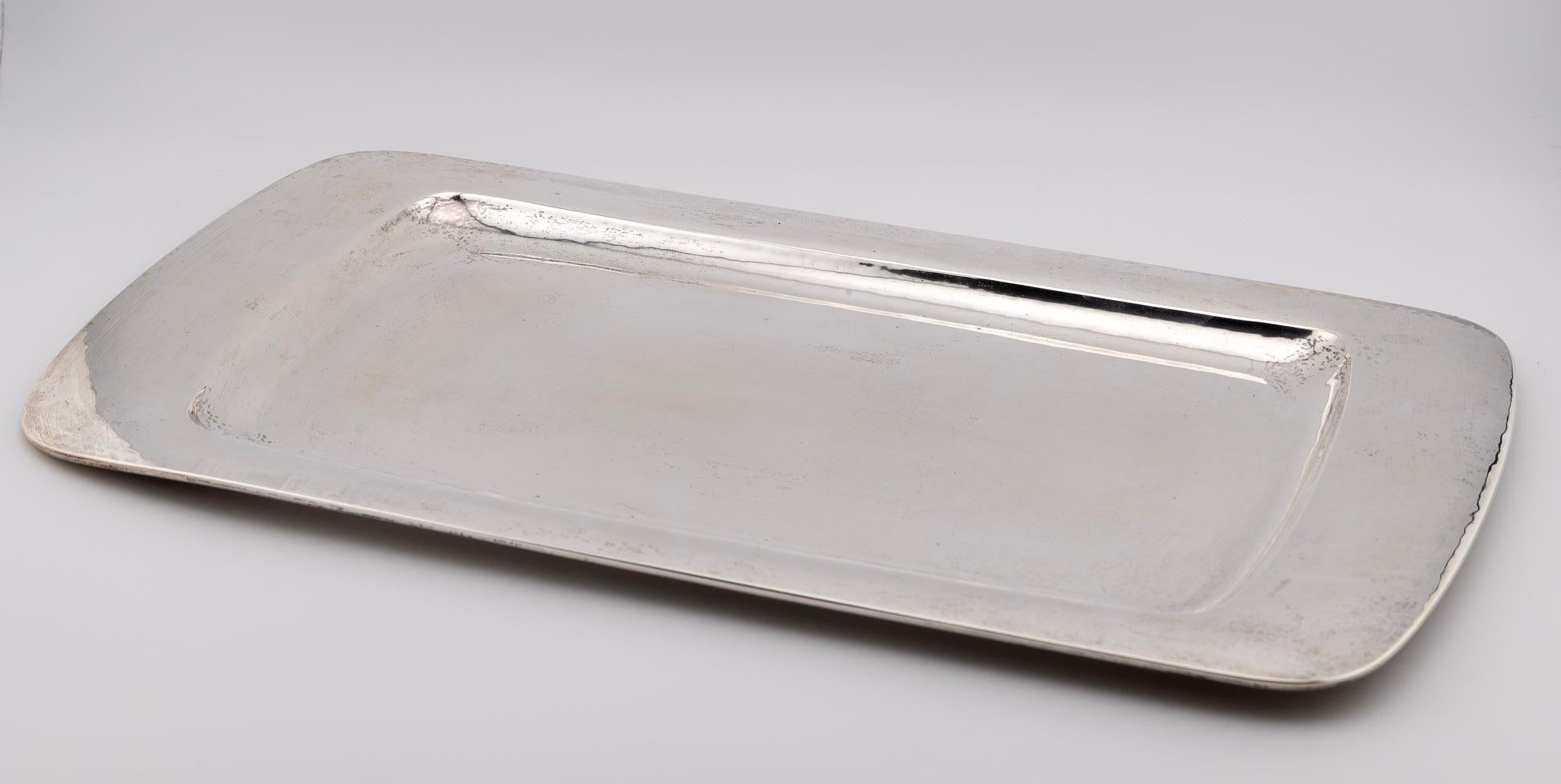 Sterling Silber Arts and Crafts Tablett, 1930er Jahre im Angebot 1