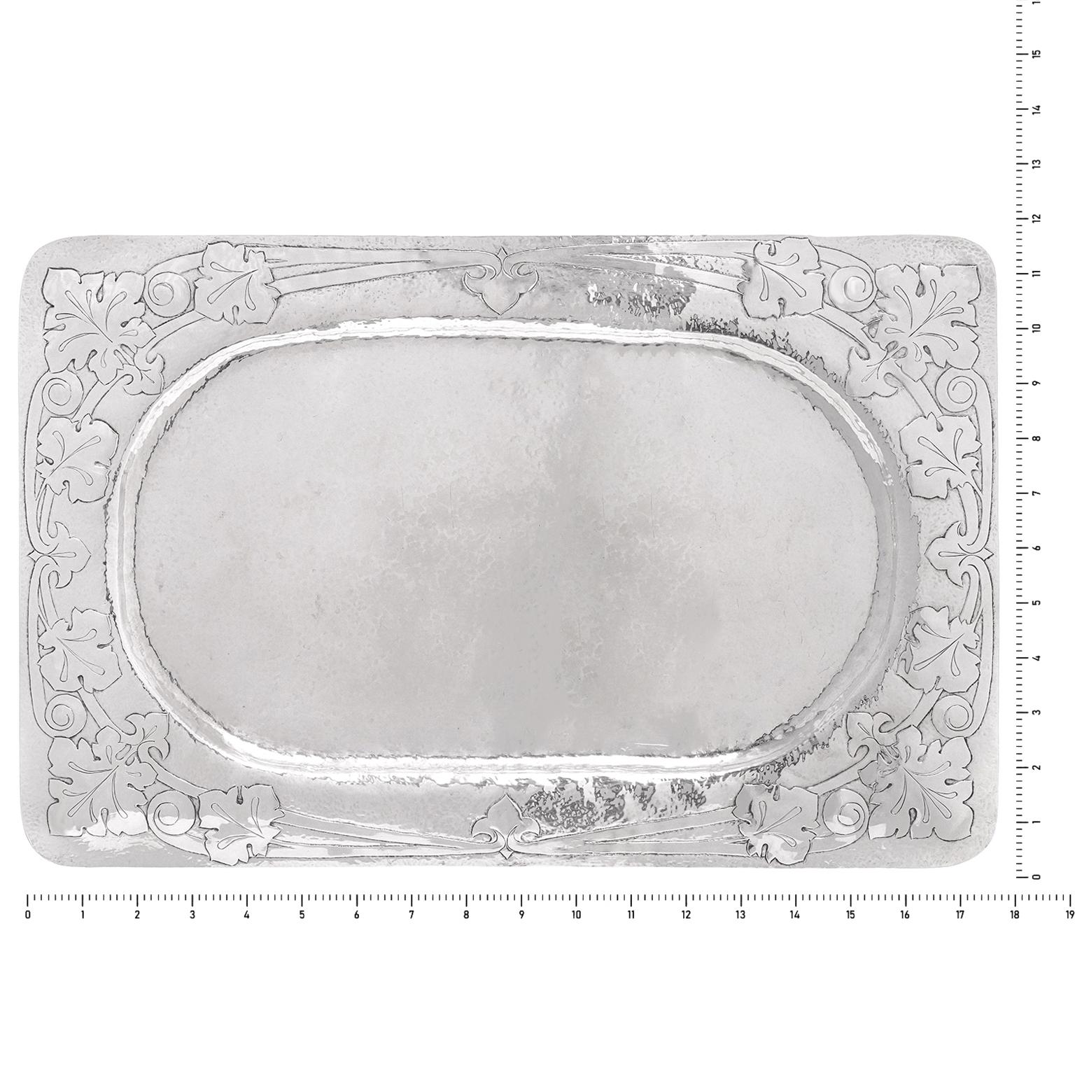 Sterling Silver Arts and Crafts Tray For Sale 1