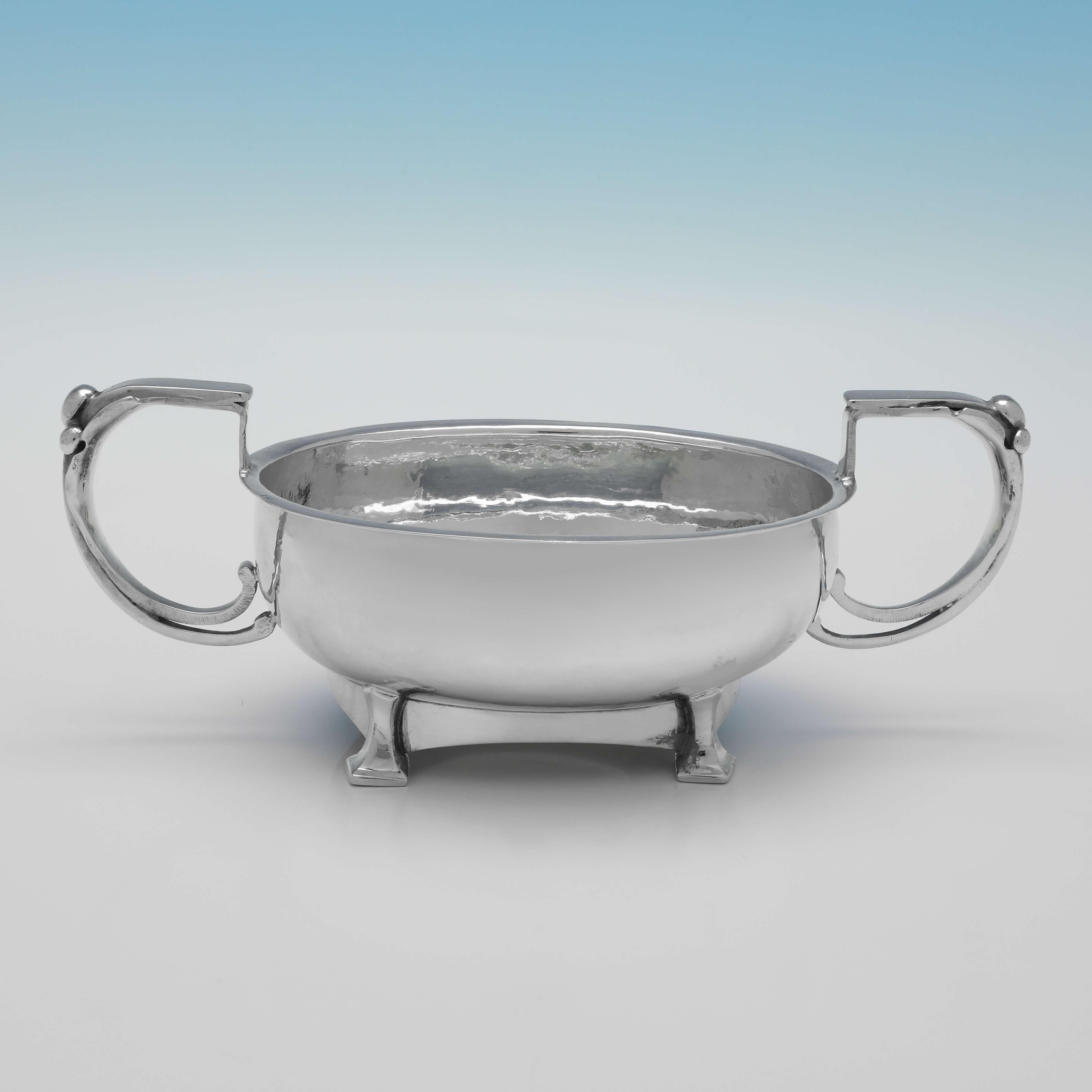 Early 20th Century William Henry Creswick, Arts & Crafts Design Sterling Silver Tea Set, 1929 For Sale
