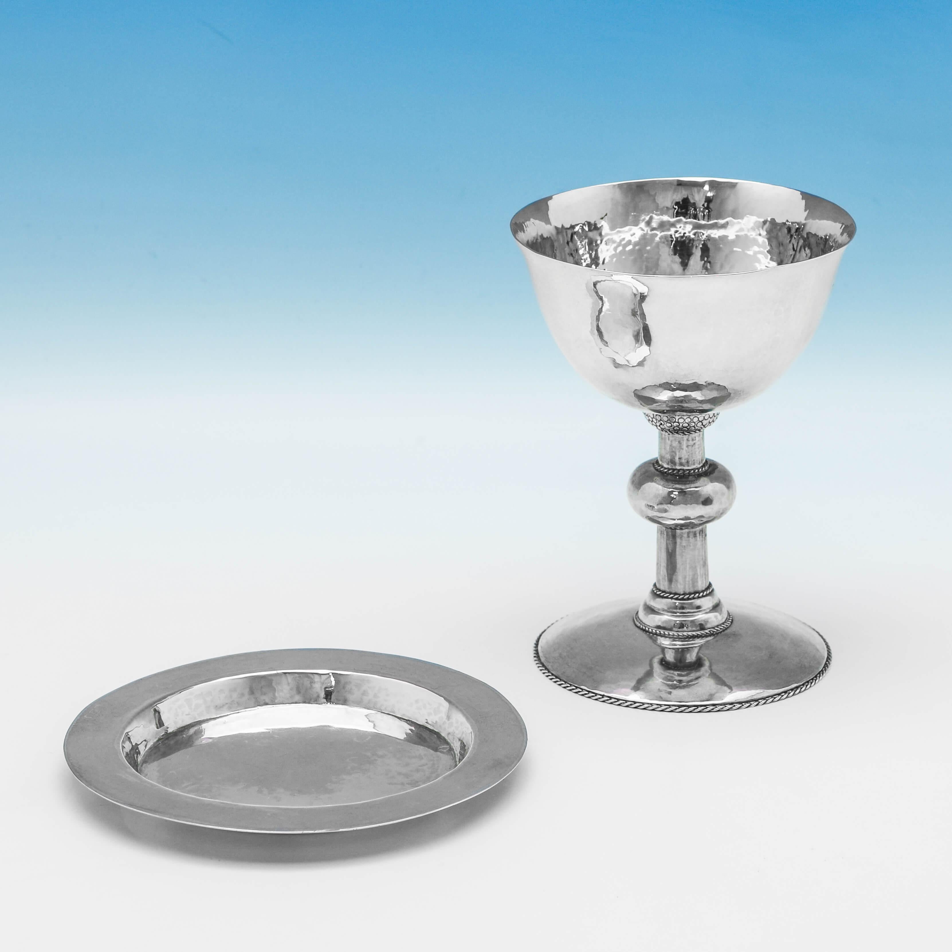 Arts and Crafts Sterling Silver Arts & Crafts Chalice and Paten by the Artificers Guild in 1924