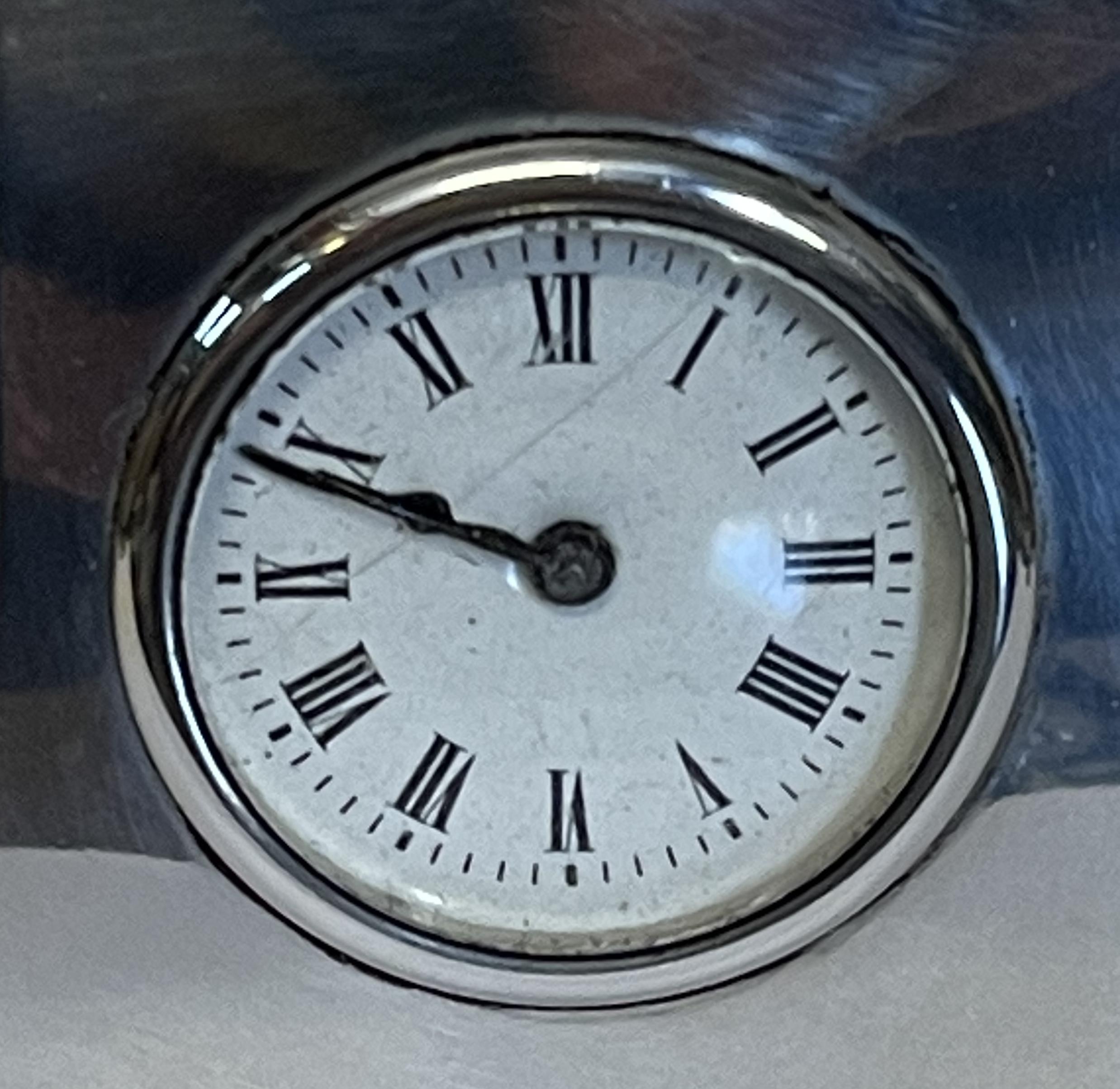 Sterling Silver Asprey & Co London 1913 Miniature Carriage Clock Original Case For Sale 6