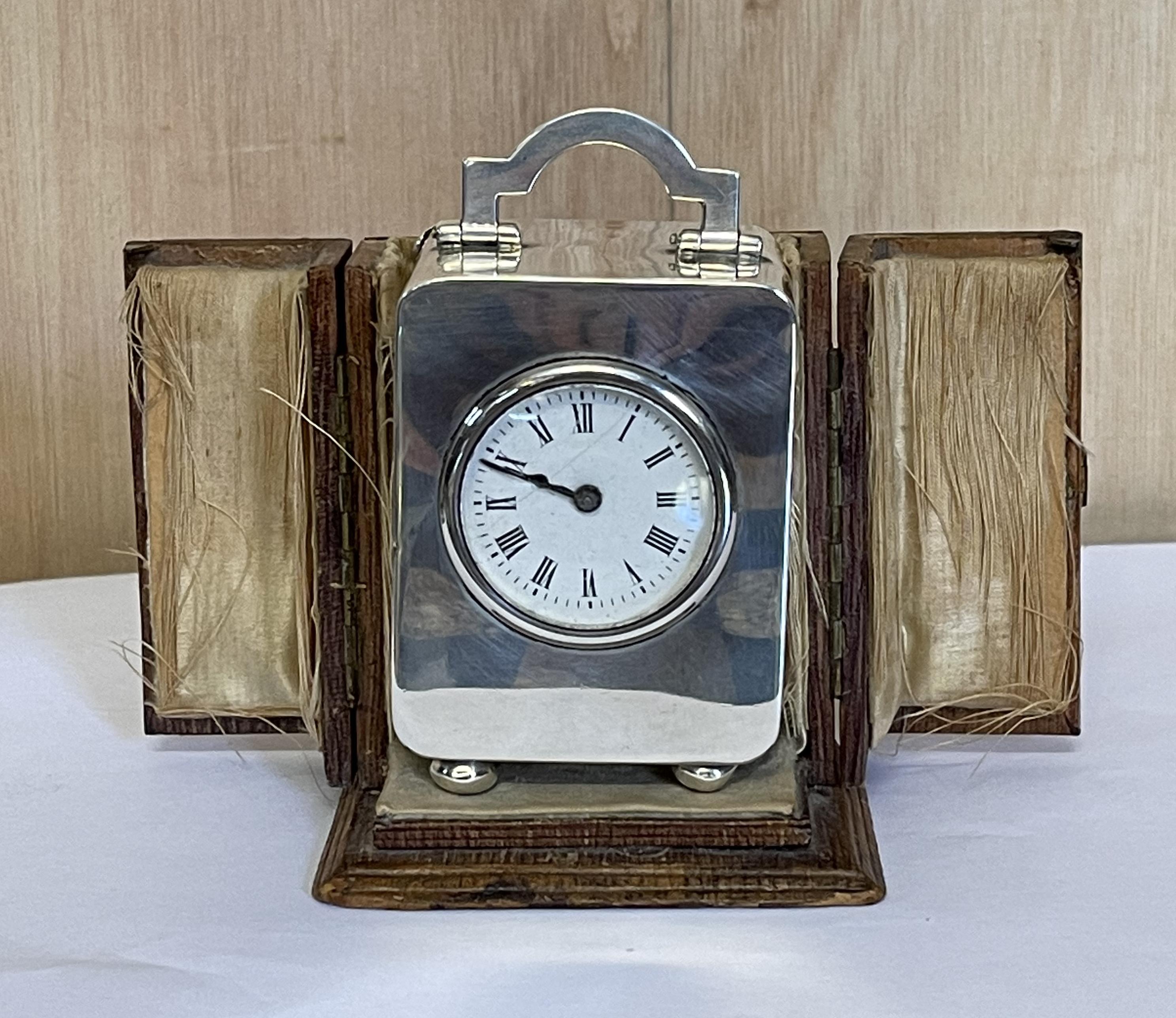 Sterling Silver Asprey & Co London 1913 Miniature Carriage Clock Original Case For Sale 12