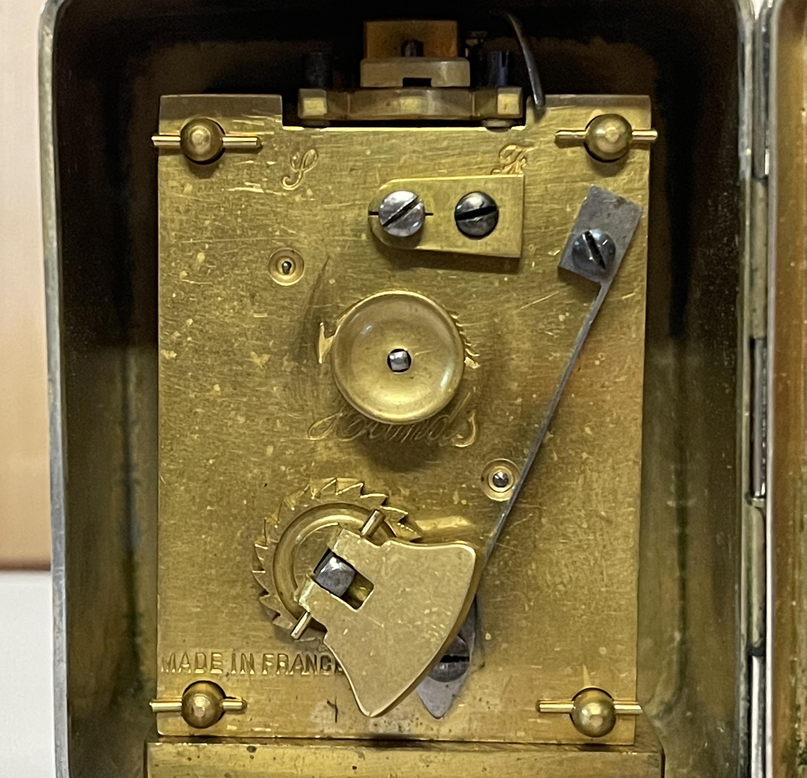 Sterling Silver Asprey & Co London 1913 Miniature Carriage Clock Original Case For Sale 2