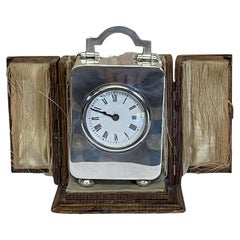 Plata de ley Asprey & Co Londres 1913 Reloj de carruaje en miniatura Caja original