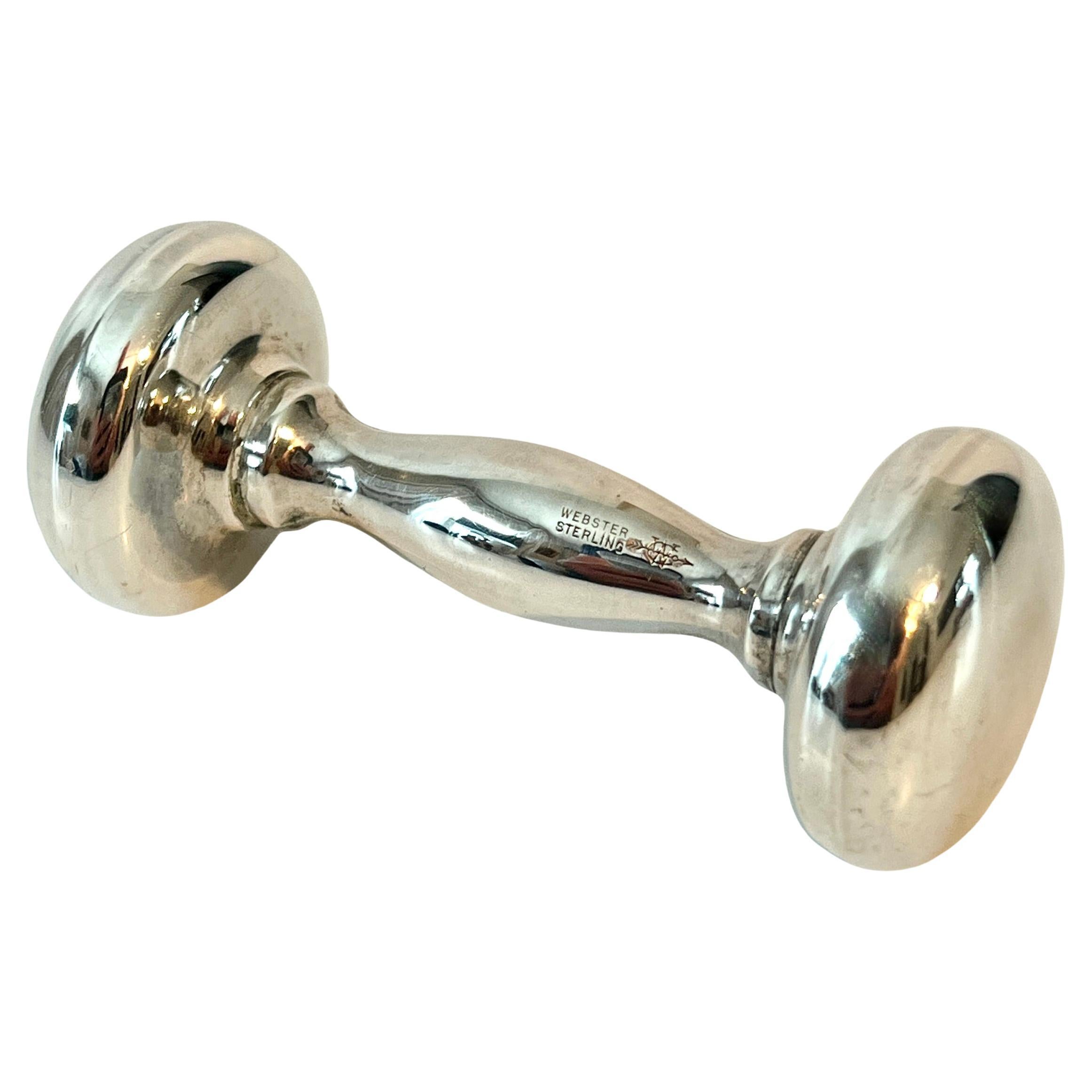 Sterling Silver Baby Dumbell Rattler