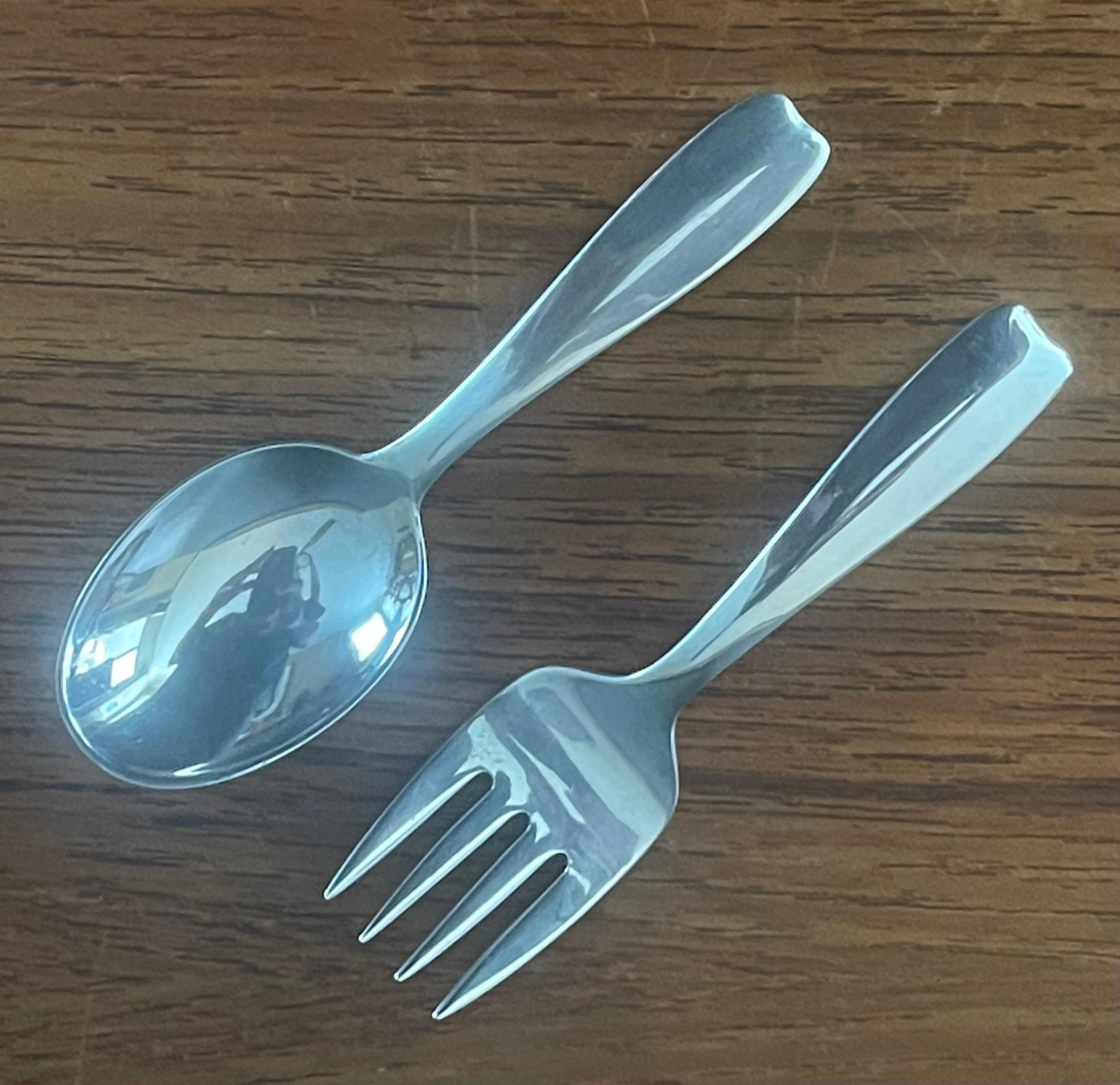 American Sterling Silver Baby Flatware in Cordis Pattern by Tiffany & Co.