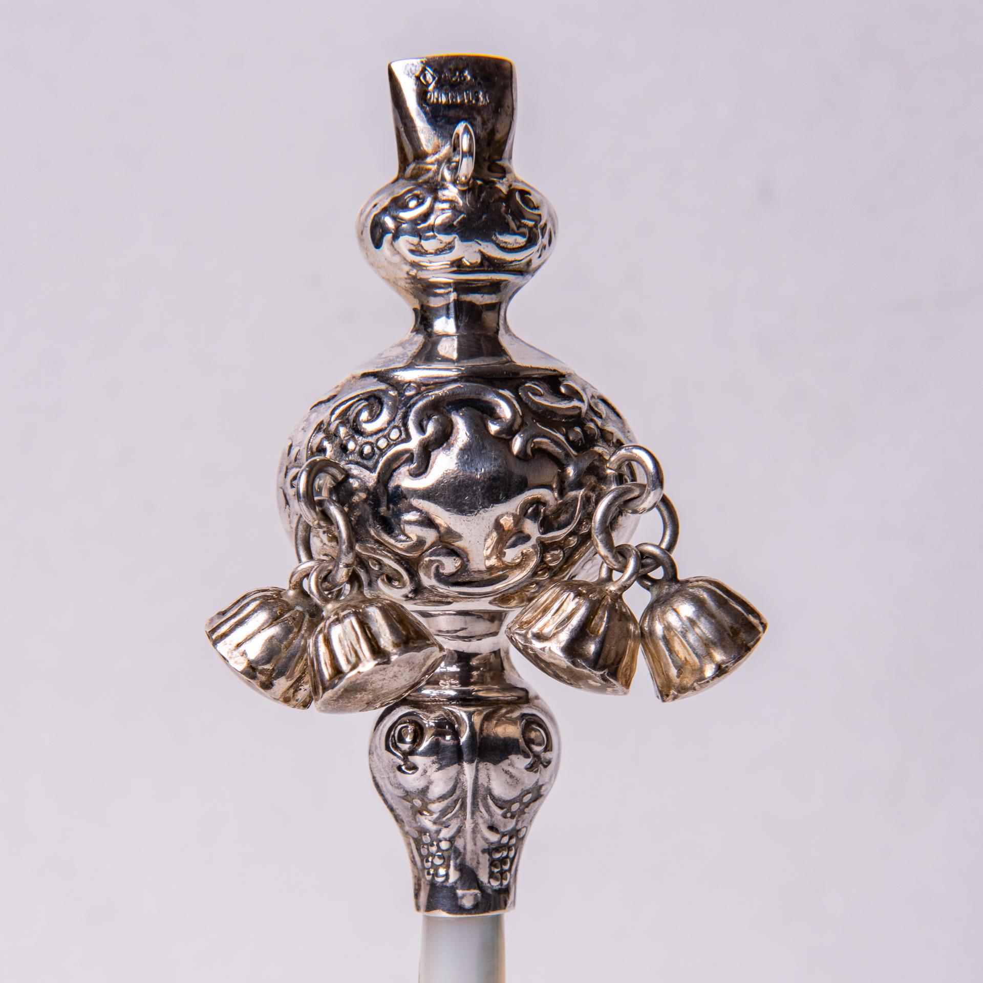 Sterling Silver Baby Rattle In Excellent Condition For Sale In Alessandria, Piemonte