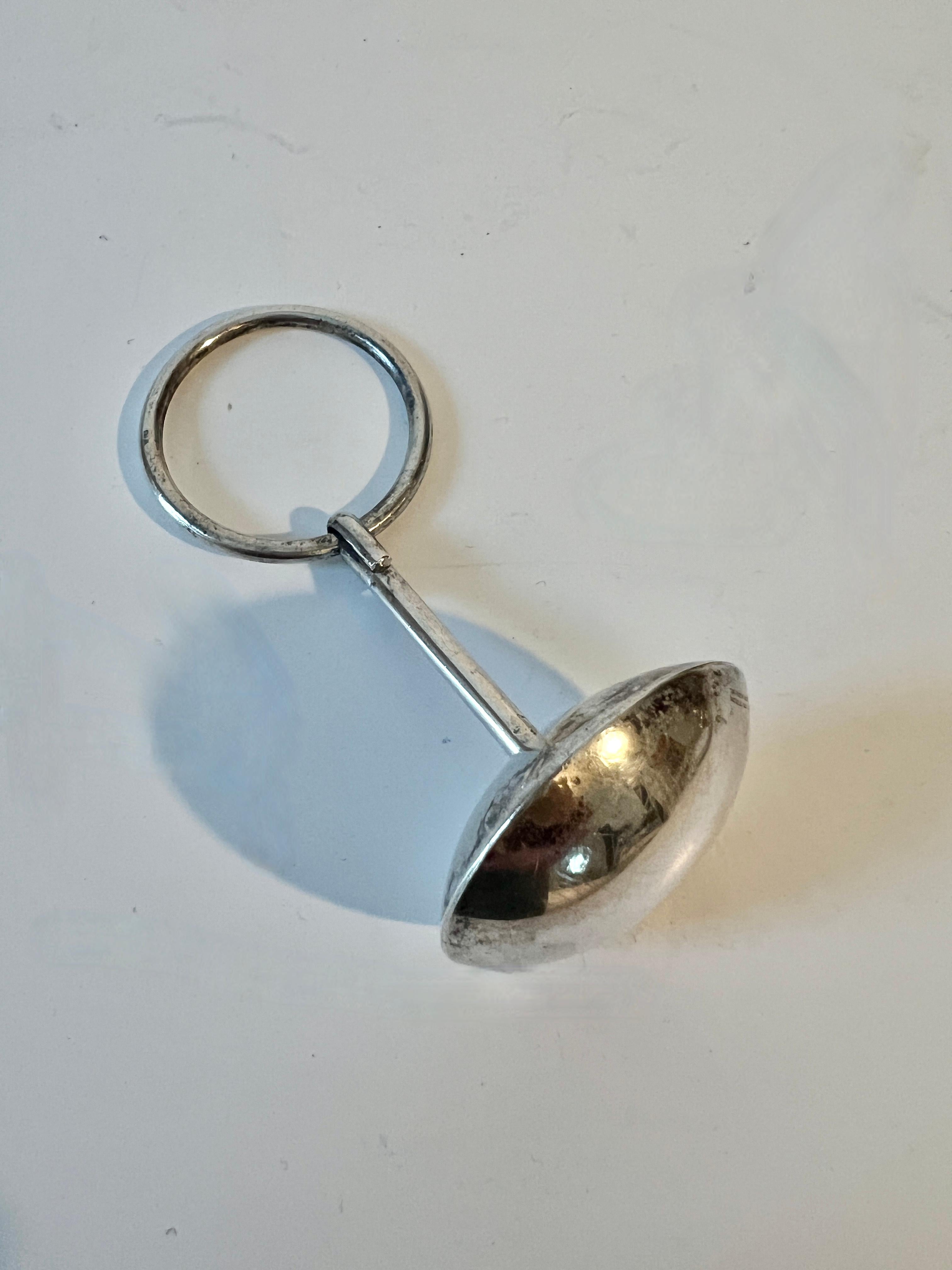 Mid-Century moderno Regalo in argento Sterling Baby Rattler in vendita
