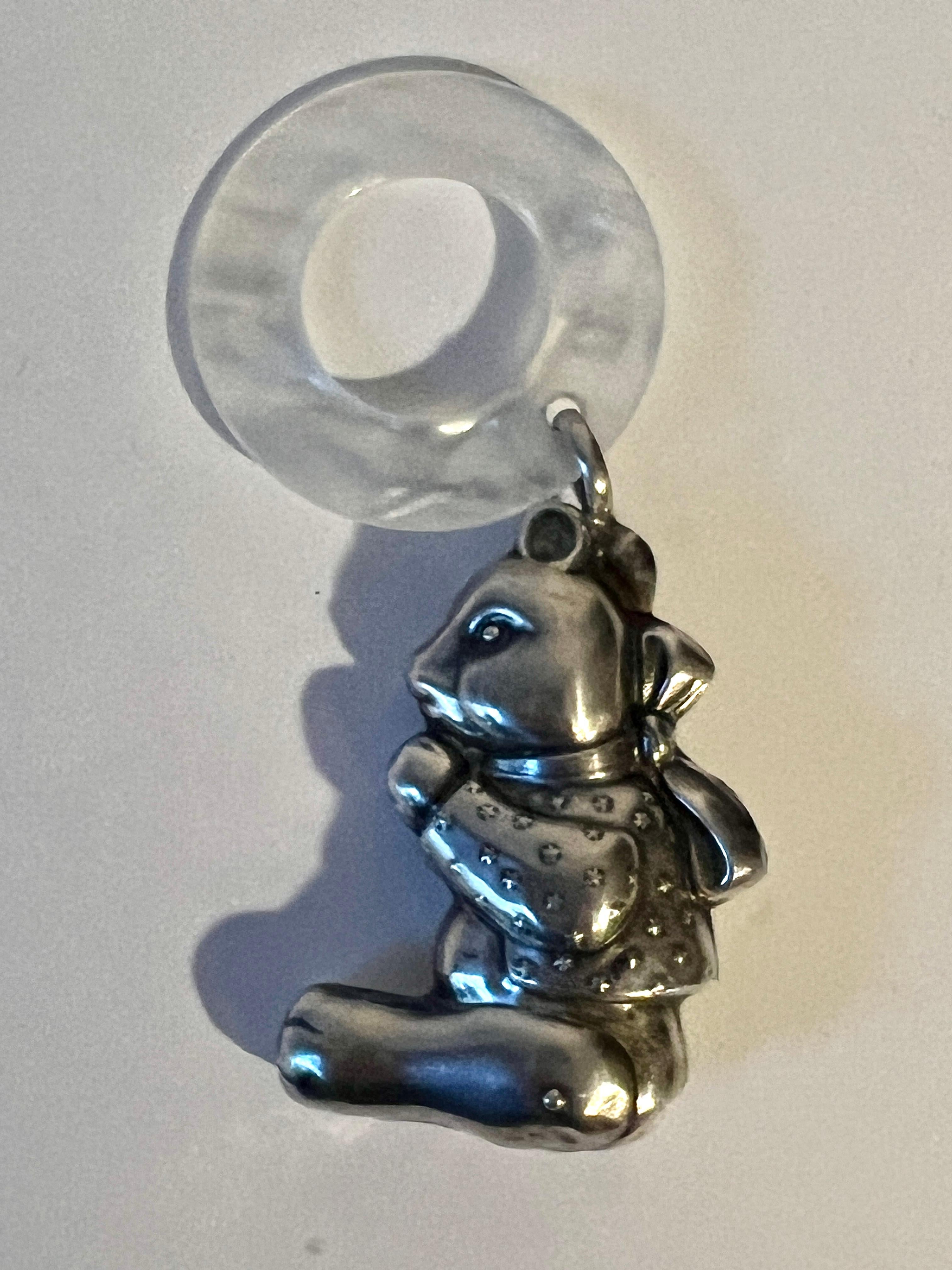 Sterling Silver Baby Rattler Teether In Fair Condition For Sale In Los Angeles, CA