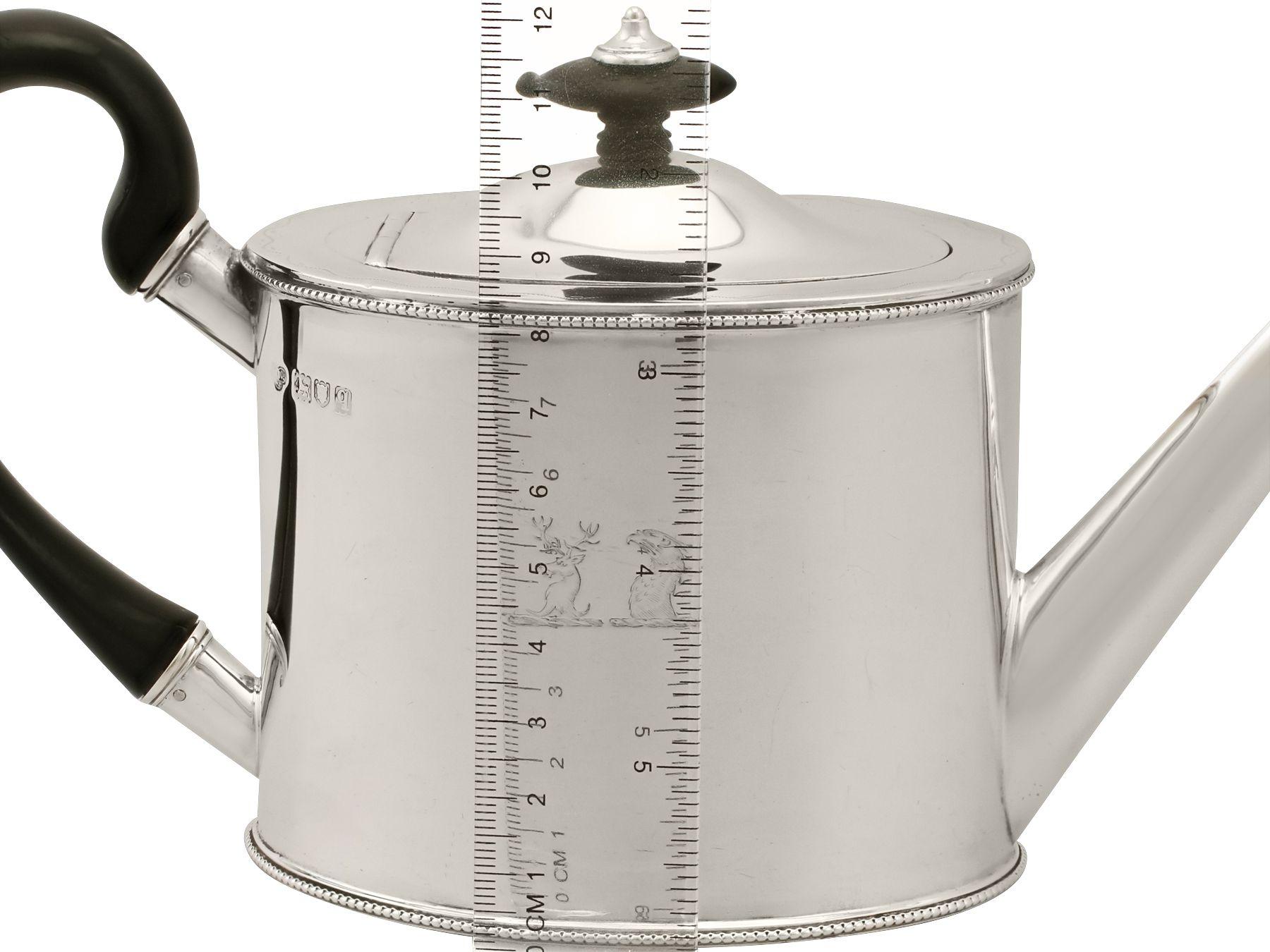 Sterling Silver Bachelor Teapot, Antique George V 7