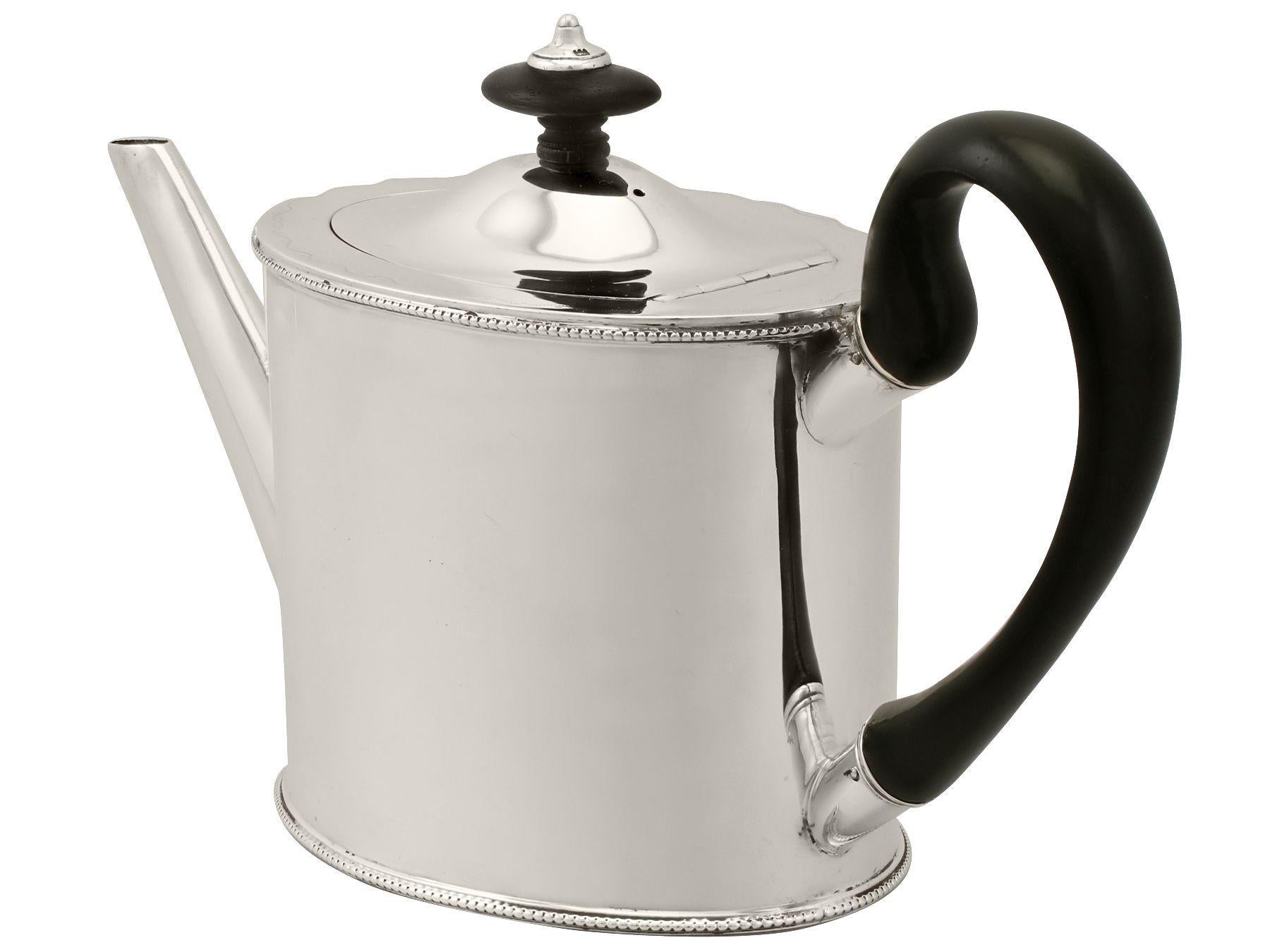 Early 20th Century Sterling Silver Bachelor Teapot, Antique George V