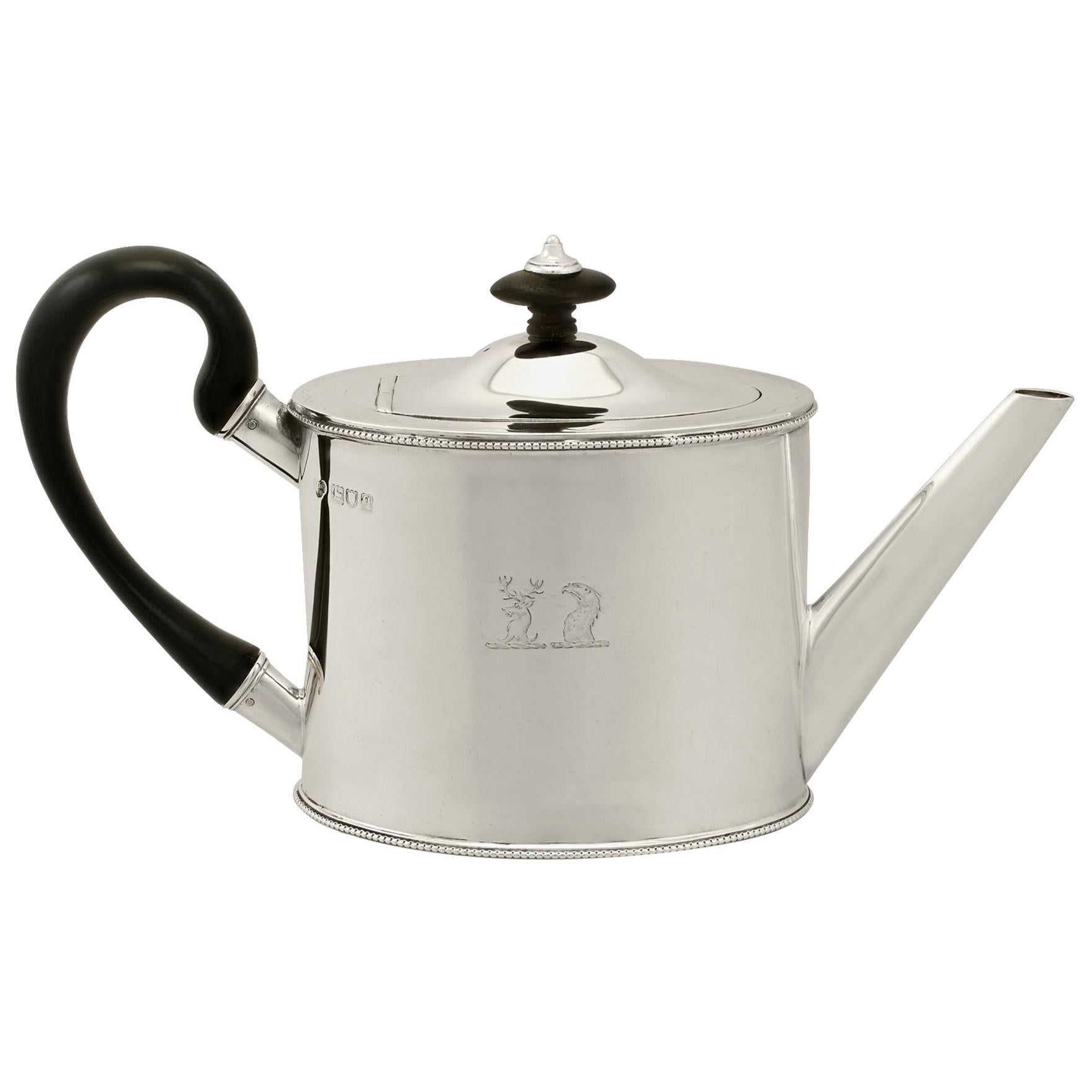 Sterling Silver Bachelor Teapot, Antique George V
