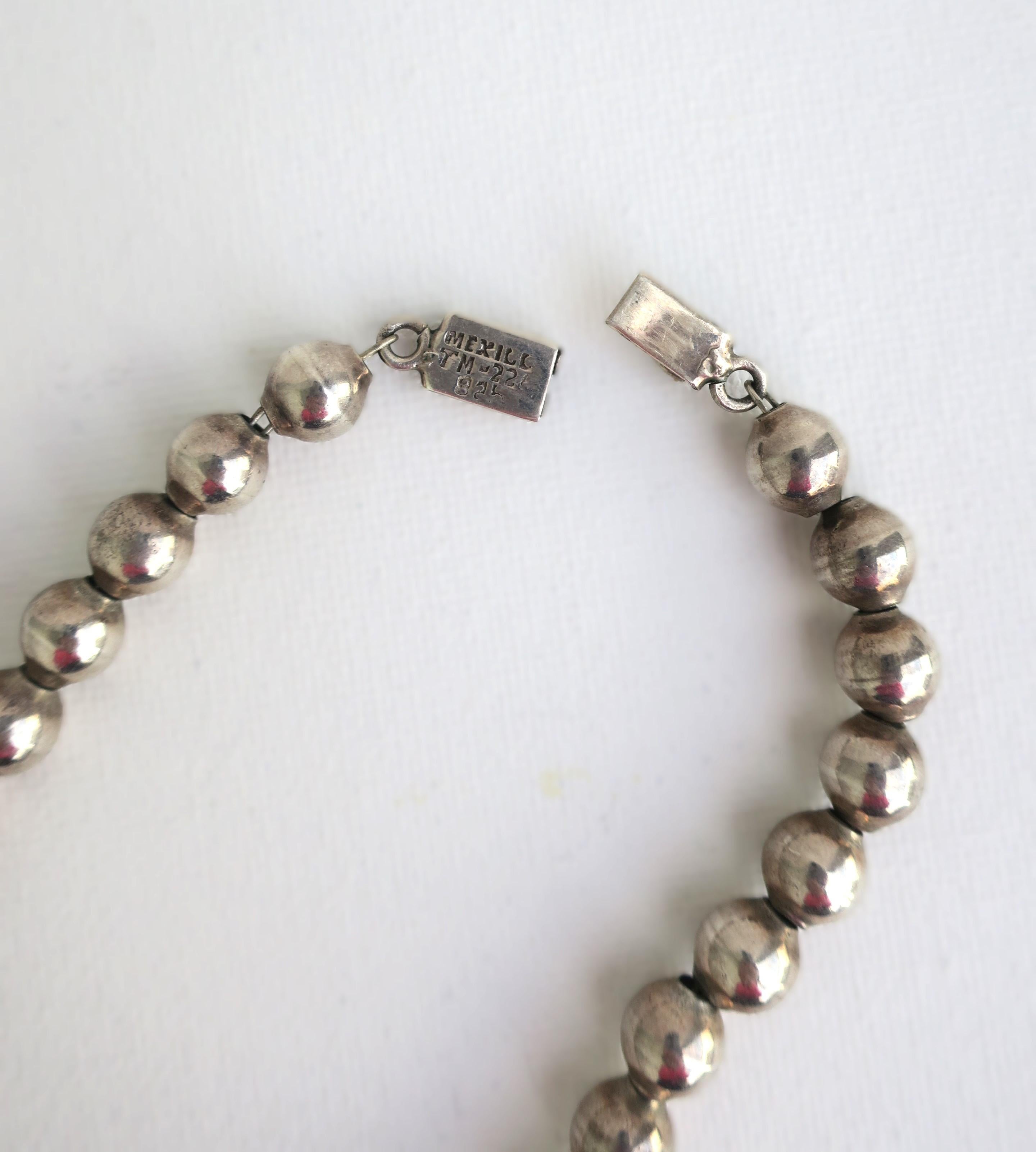 Collana di perle Ball in argento sterling in vendita 6