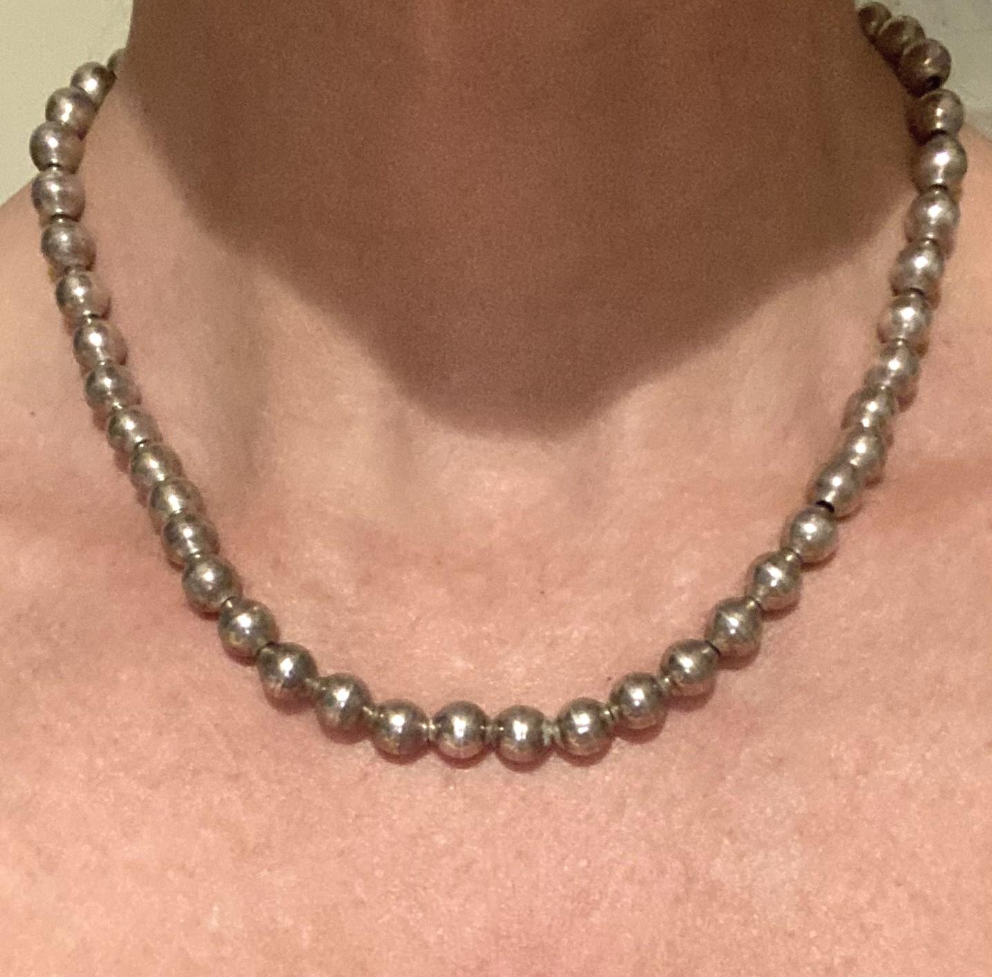 da uomo o donna Collana di perle Ball in argento sterling in vendita