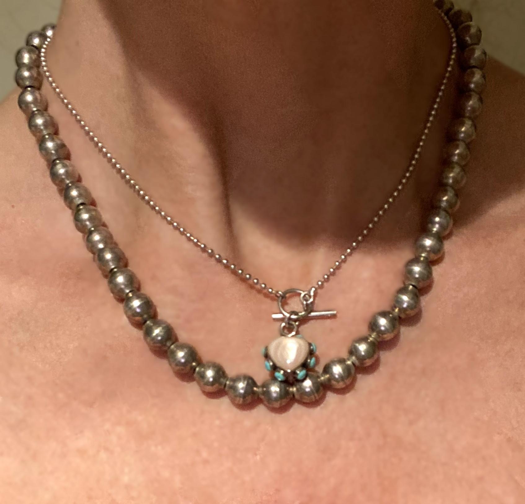 Collana di perle Ball in argento sterling in vendita 1