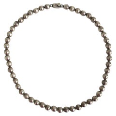 Sterling Silber Kugel Perle Halskette