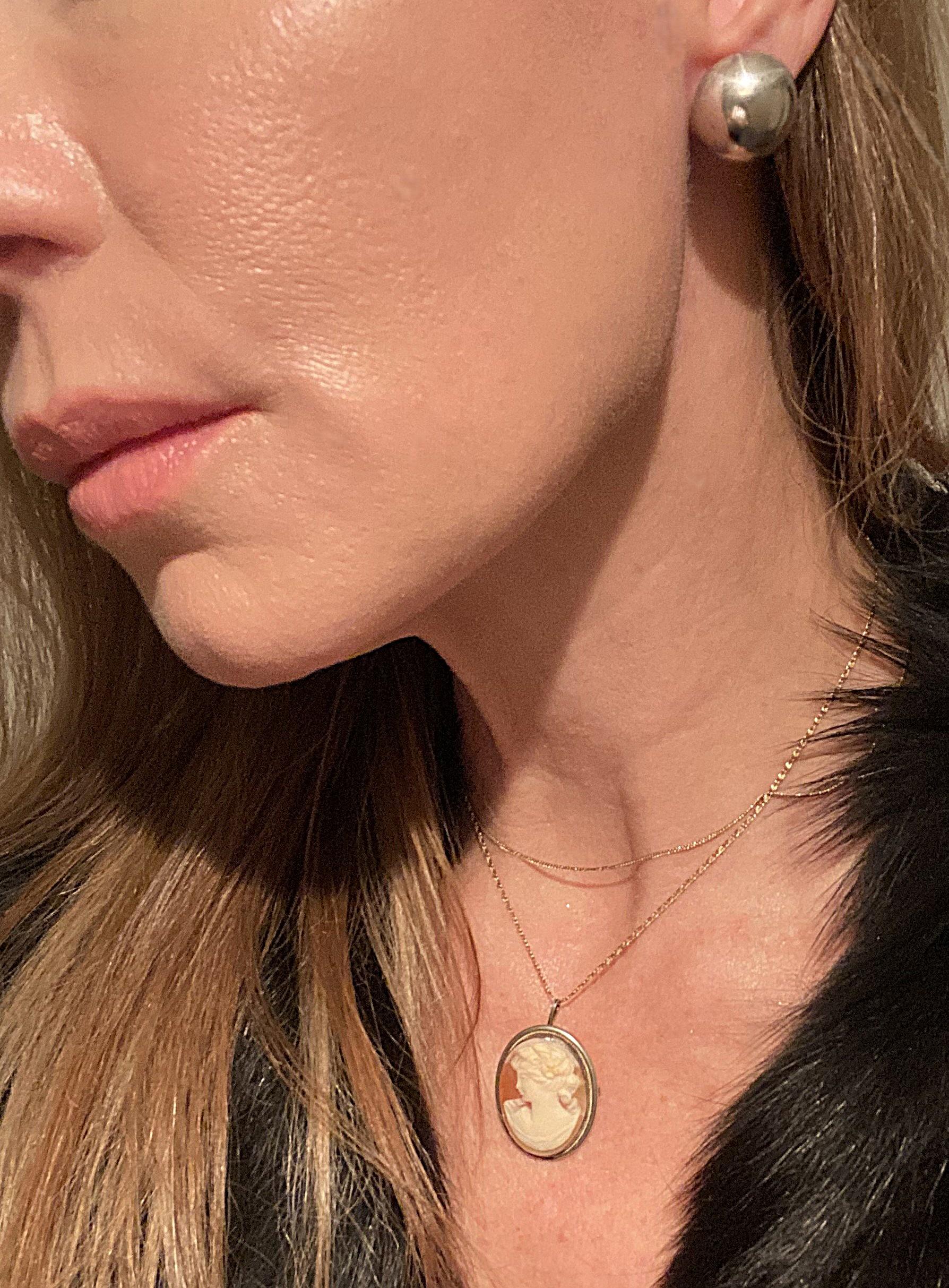 Sterling Silver Ball Earrings In Good Condition For Sale In New York, NY