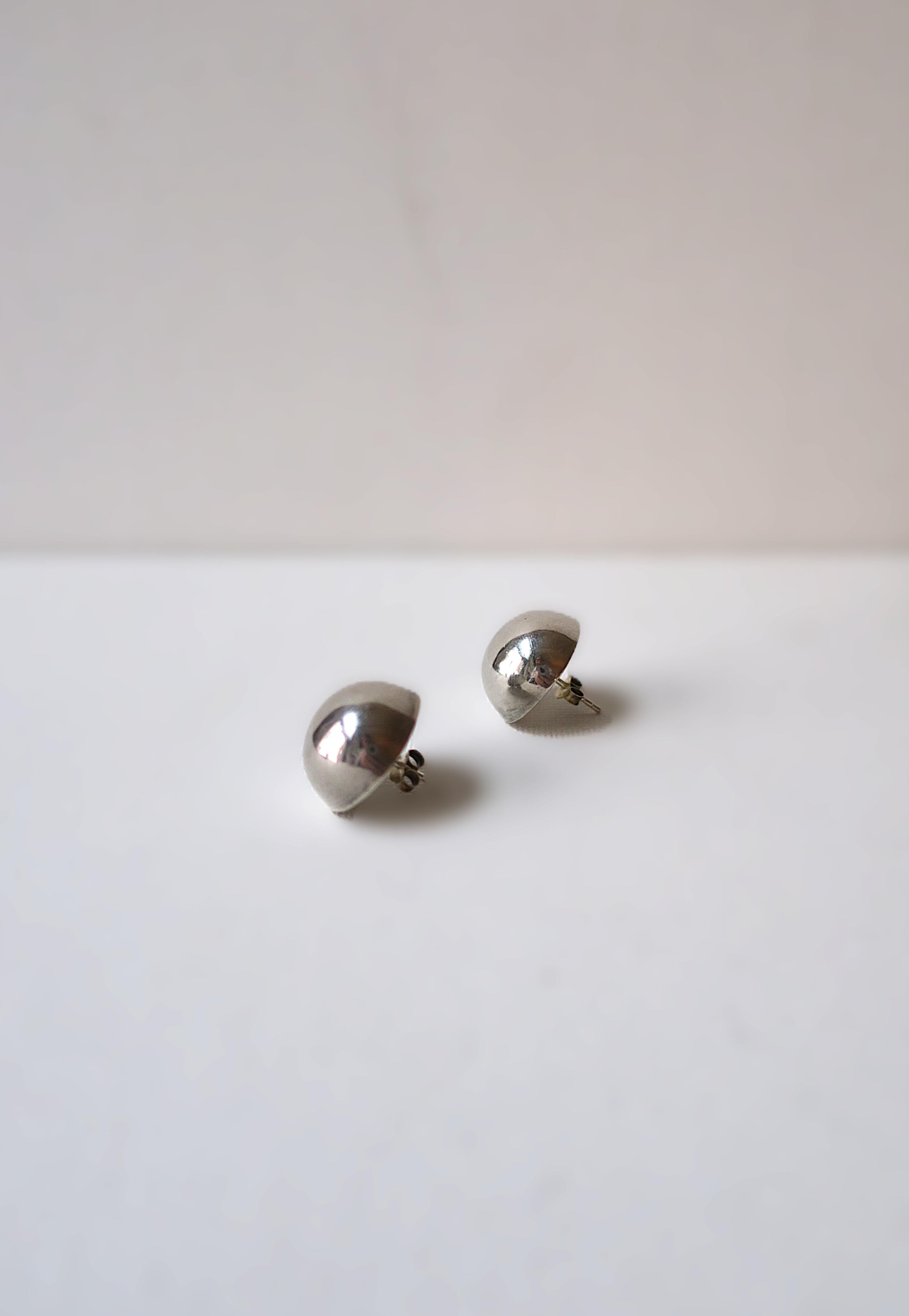 Sterling Silver Ball Earrings For Sale 1