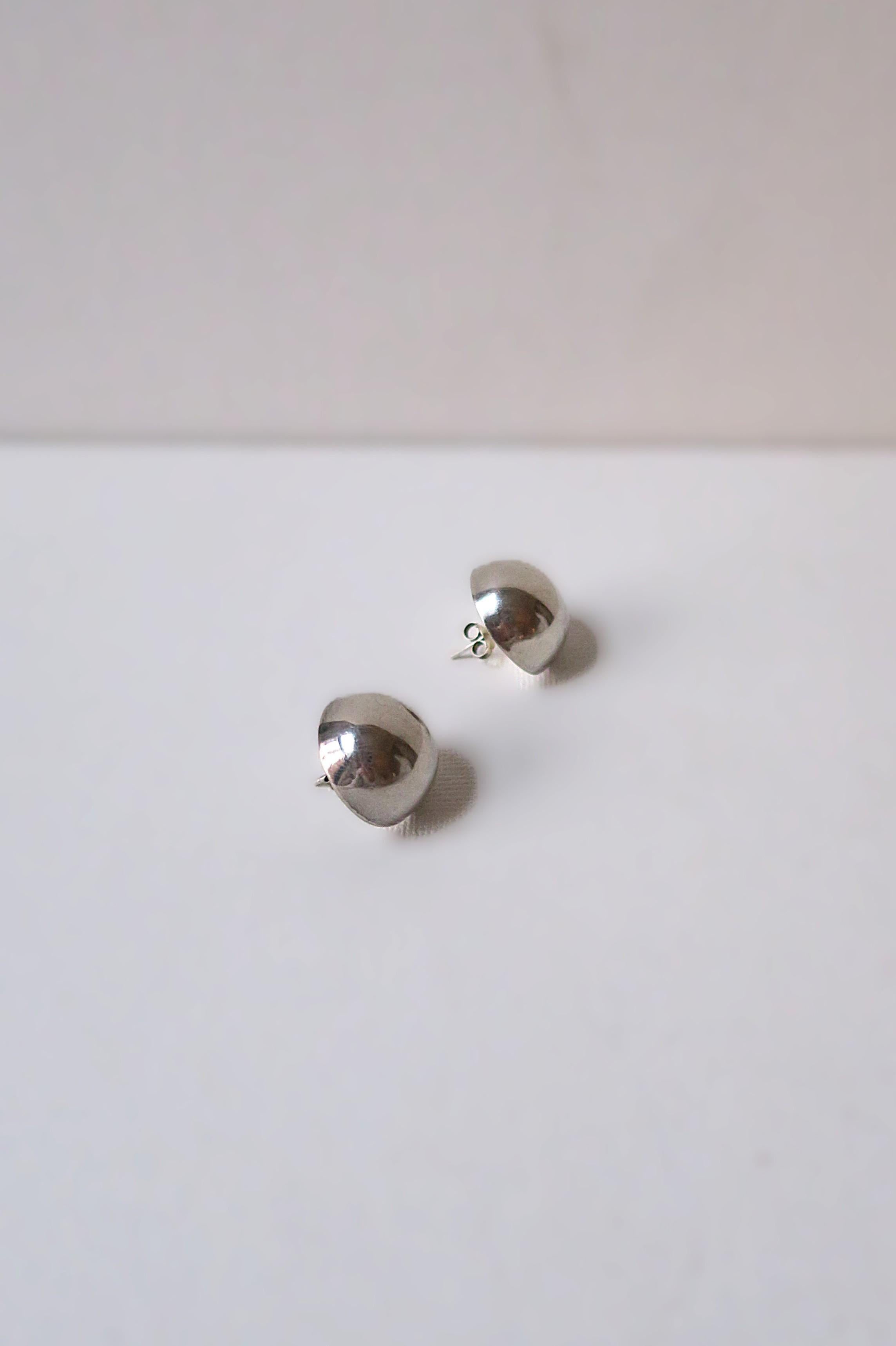 Sterling Silver Ball Earrings For Sale 2