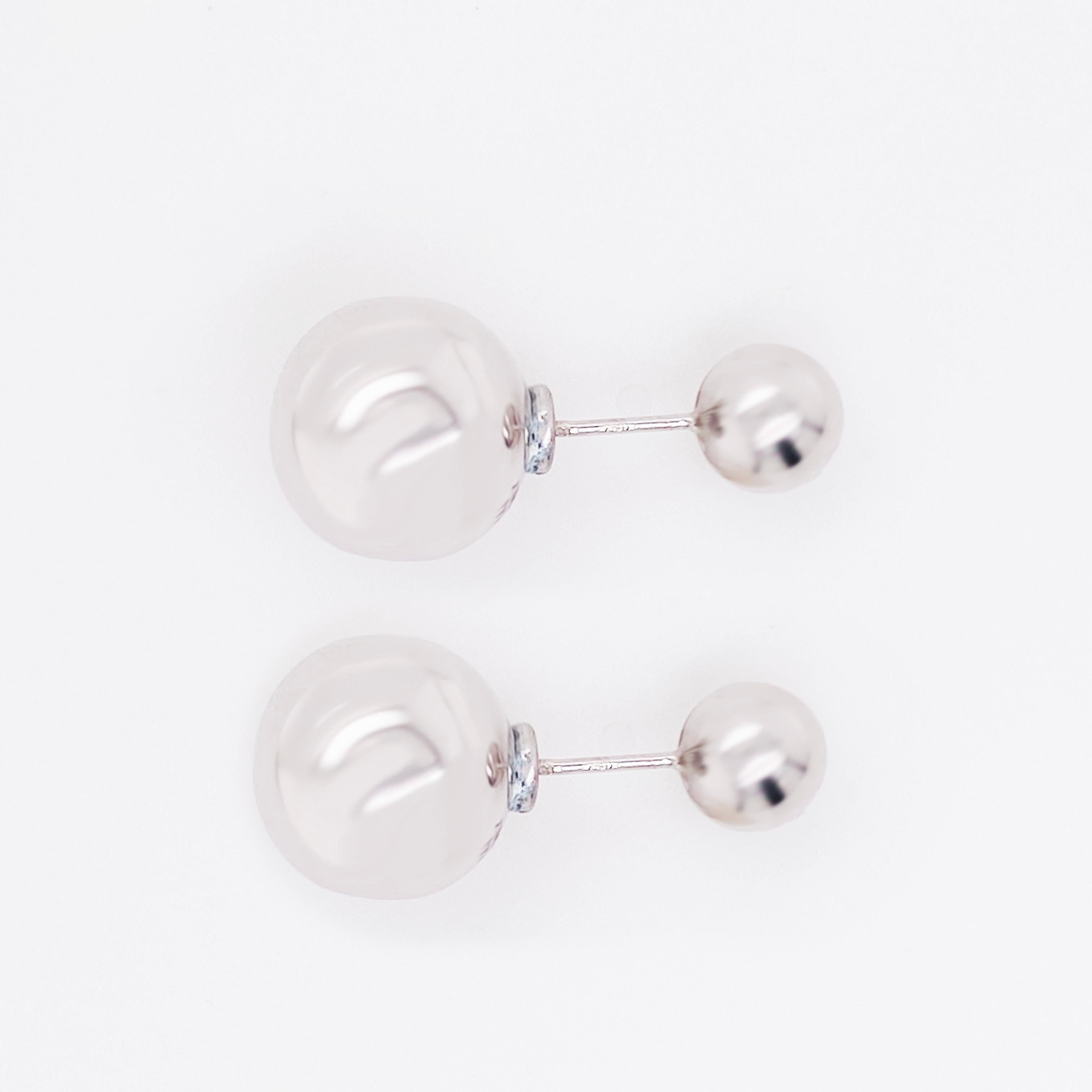 silver ball back earrings