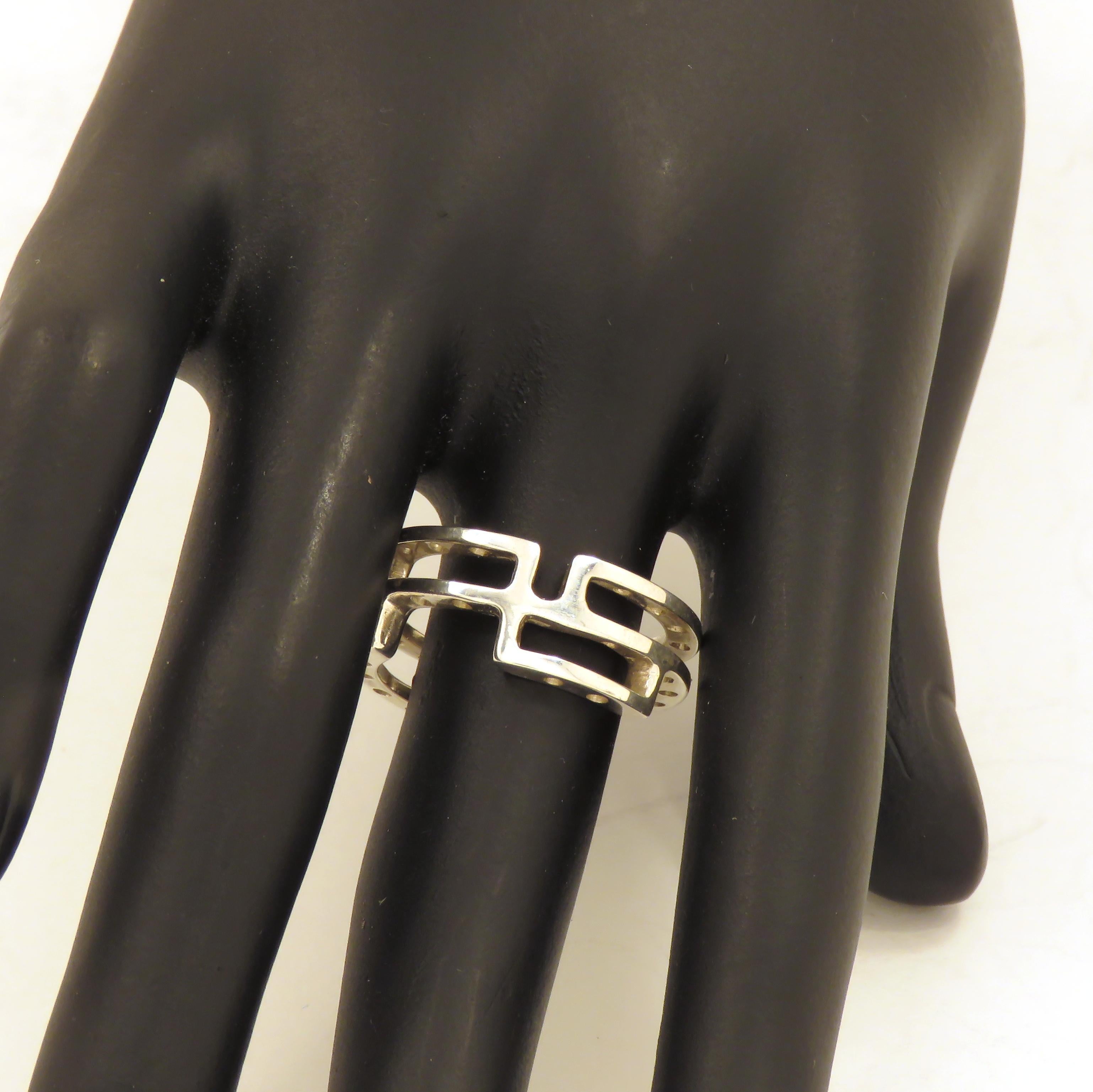 Sterling Silver Band Ring Handcrafted in Italy In New Condition For Sale In Milano, IT