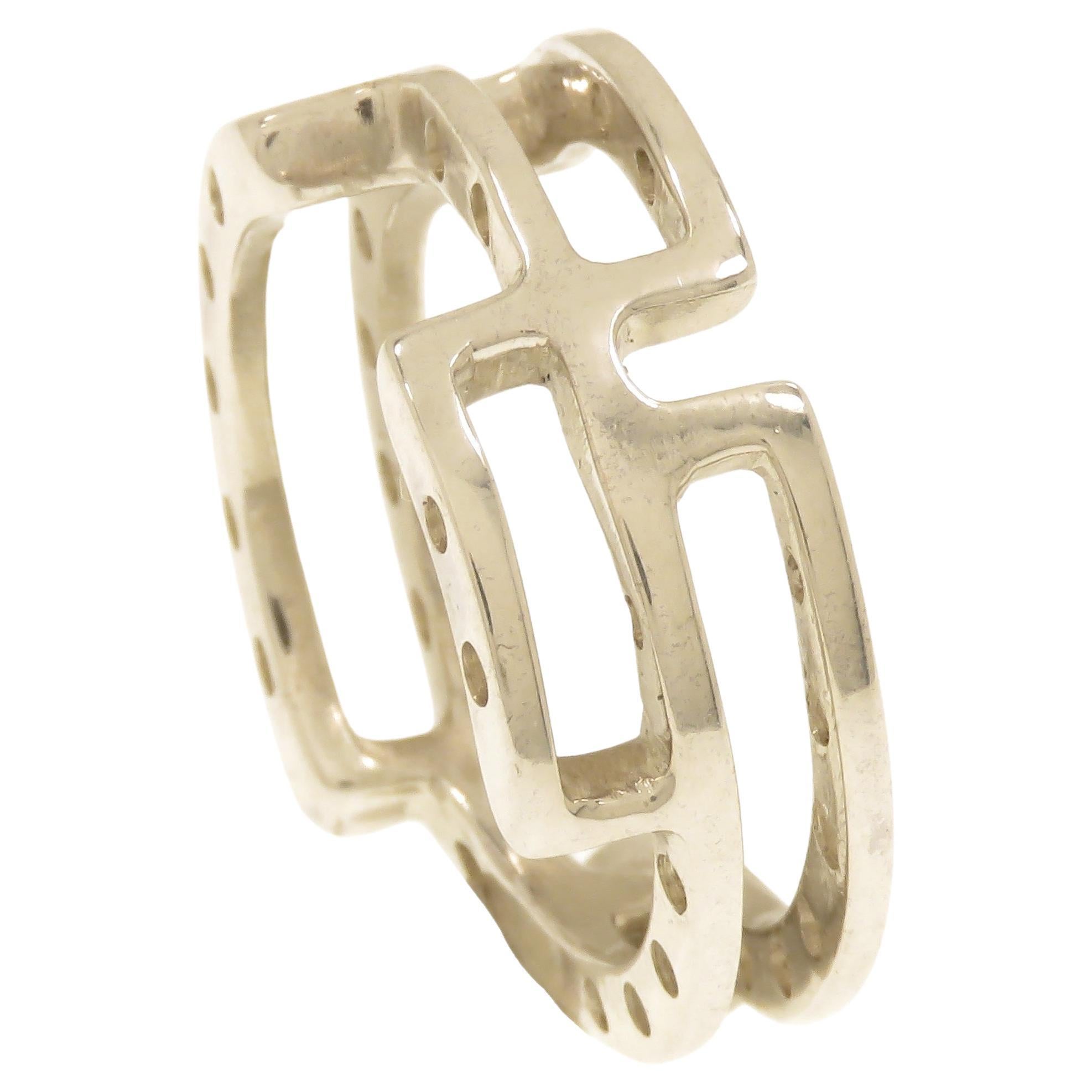 Sterling Silver Band Ring Handcrafted in Italy For Sale