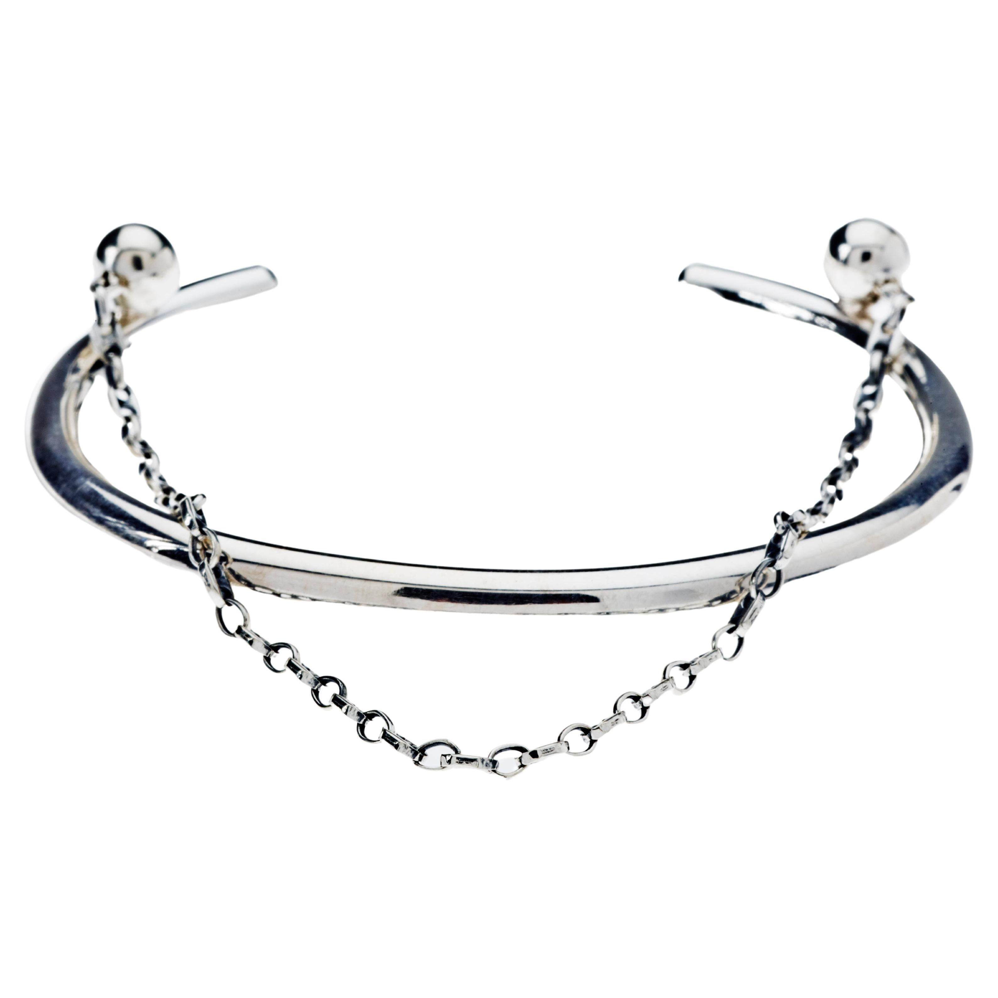 Sterling Silver Bangle Arm Cuff Bracelet Modern Fashion Jewelry J Dauphin