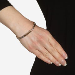 Sterlingsilber-Armreif 7 1/4" - 925 14k Blumendraht umwickelt