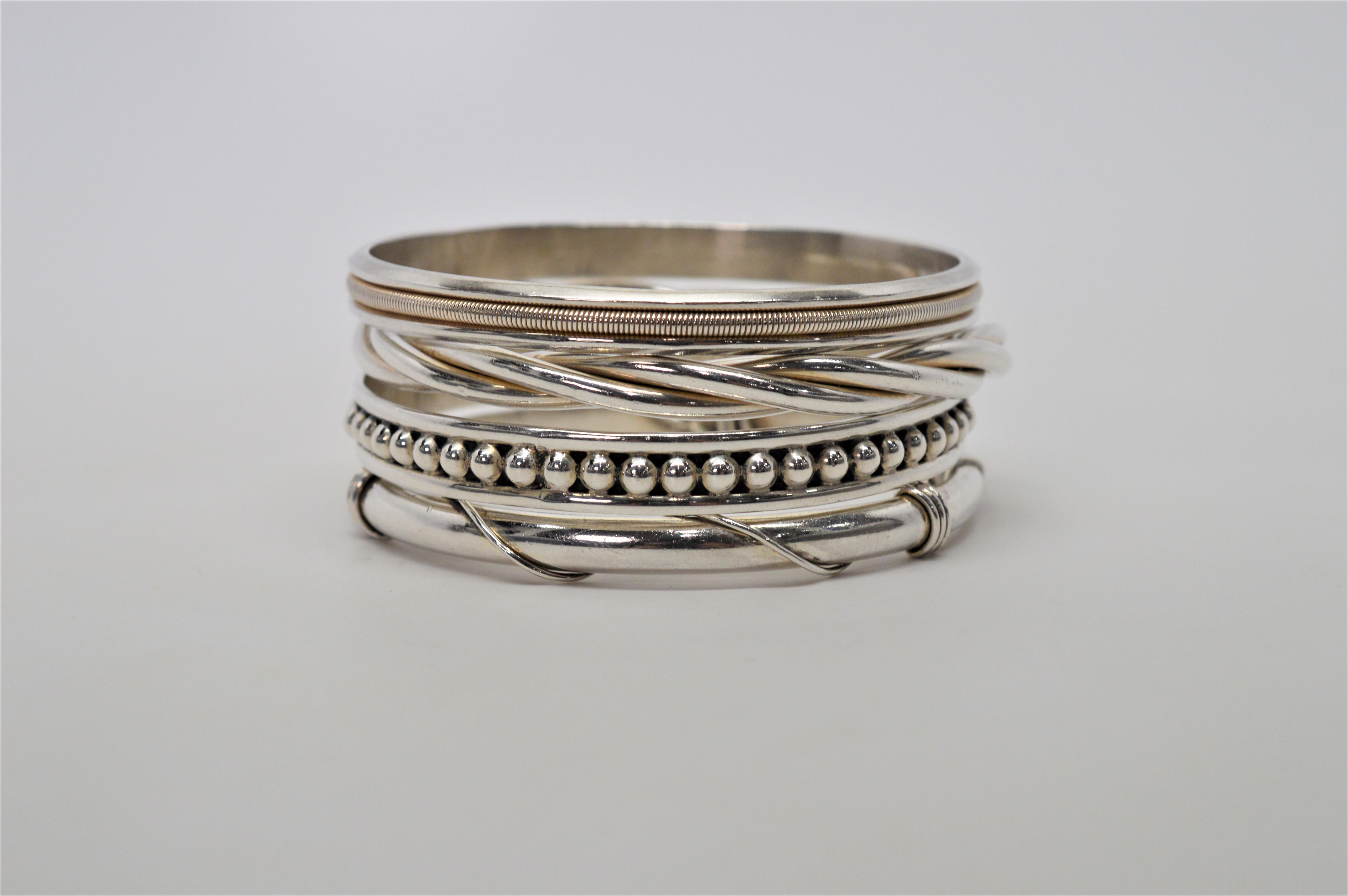 sterling silver bangle bracelets set