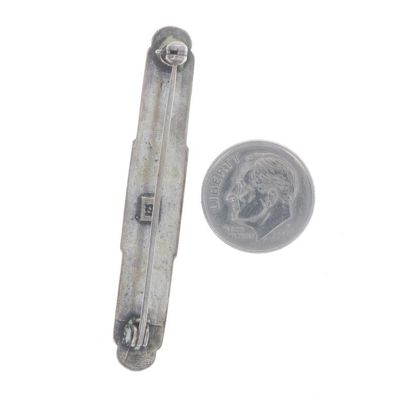 Women's Sterling Silver Bar Brooch - 925 Rope Milgrain Pin For Sale