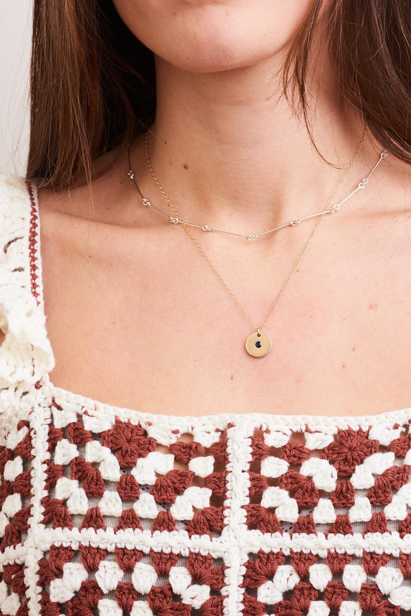 Moderno Collana con catena a barre in argento sterling in vendita