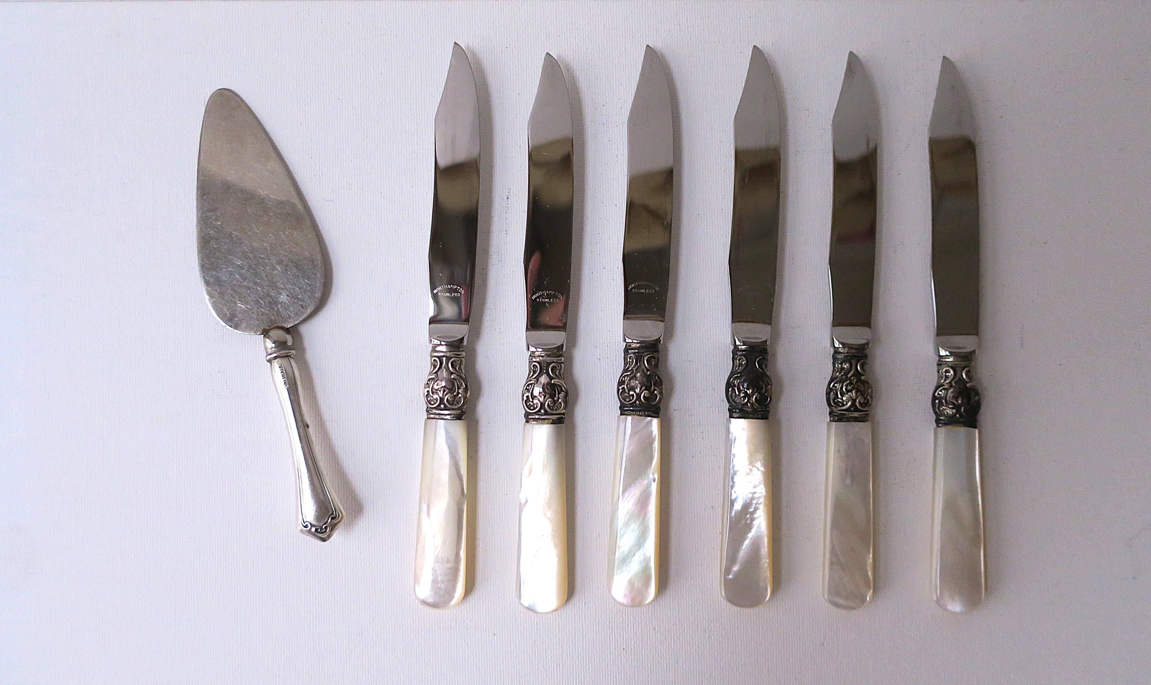 Cuchillos de plata de ley para frutas o aperitivos, juego de 6 Repujado en venta