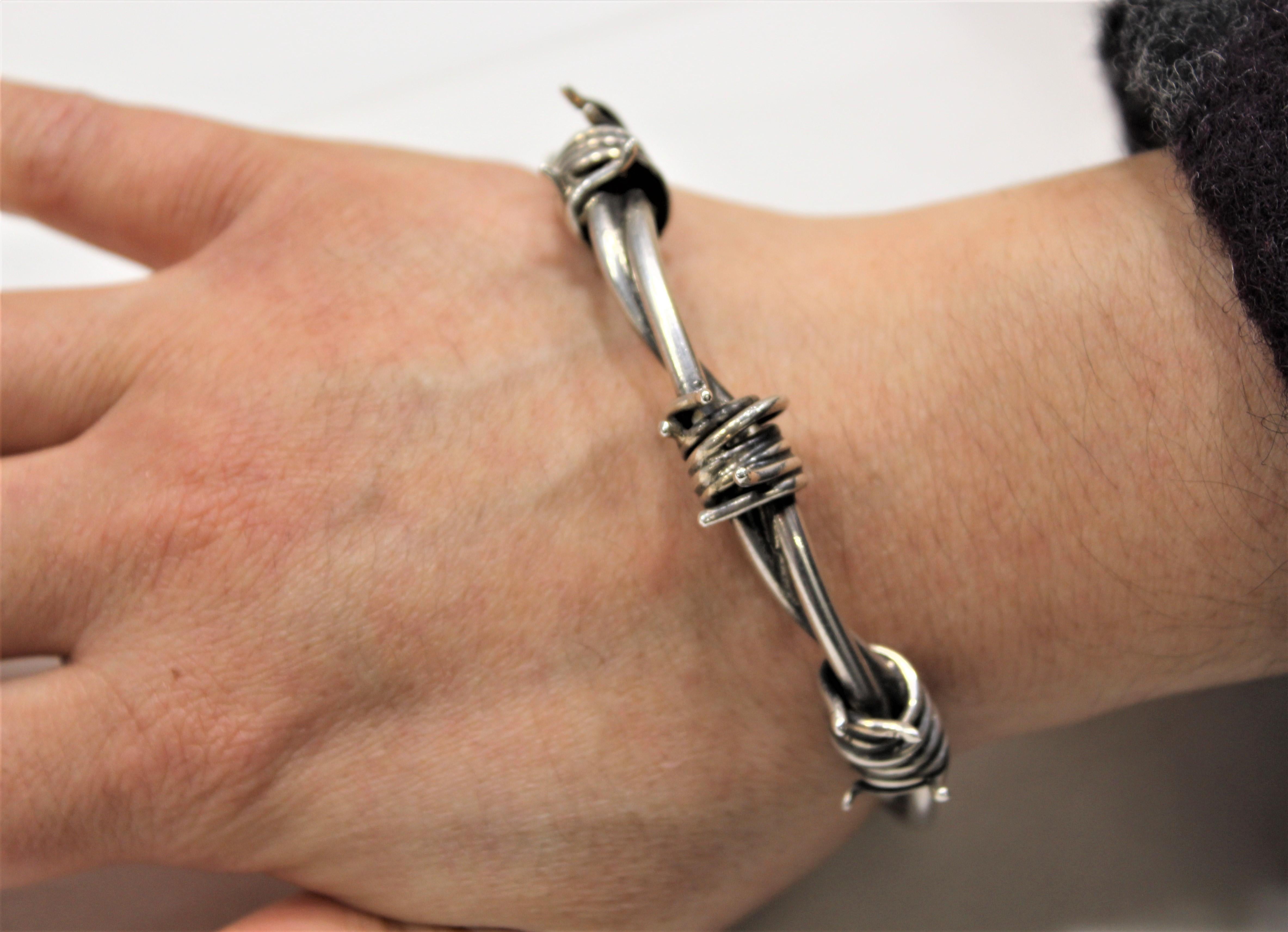 men's barbed wire bracelet