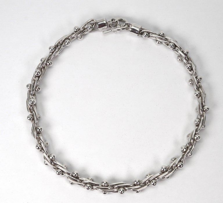 Sterling Silber Barbell Hardware Kette w Toggle Halskette Armband