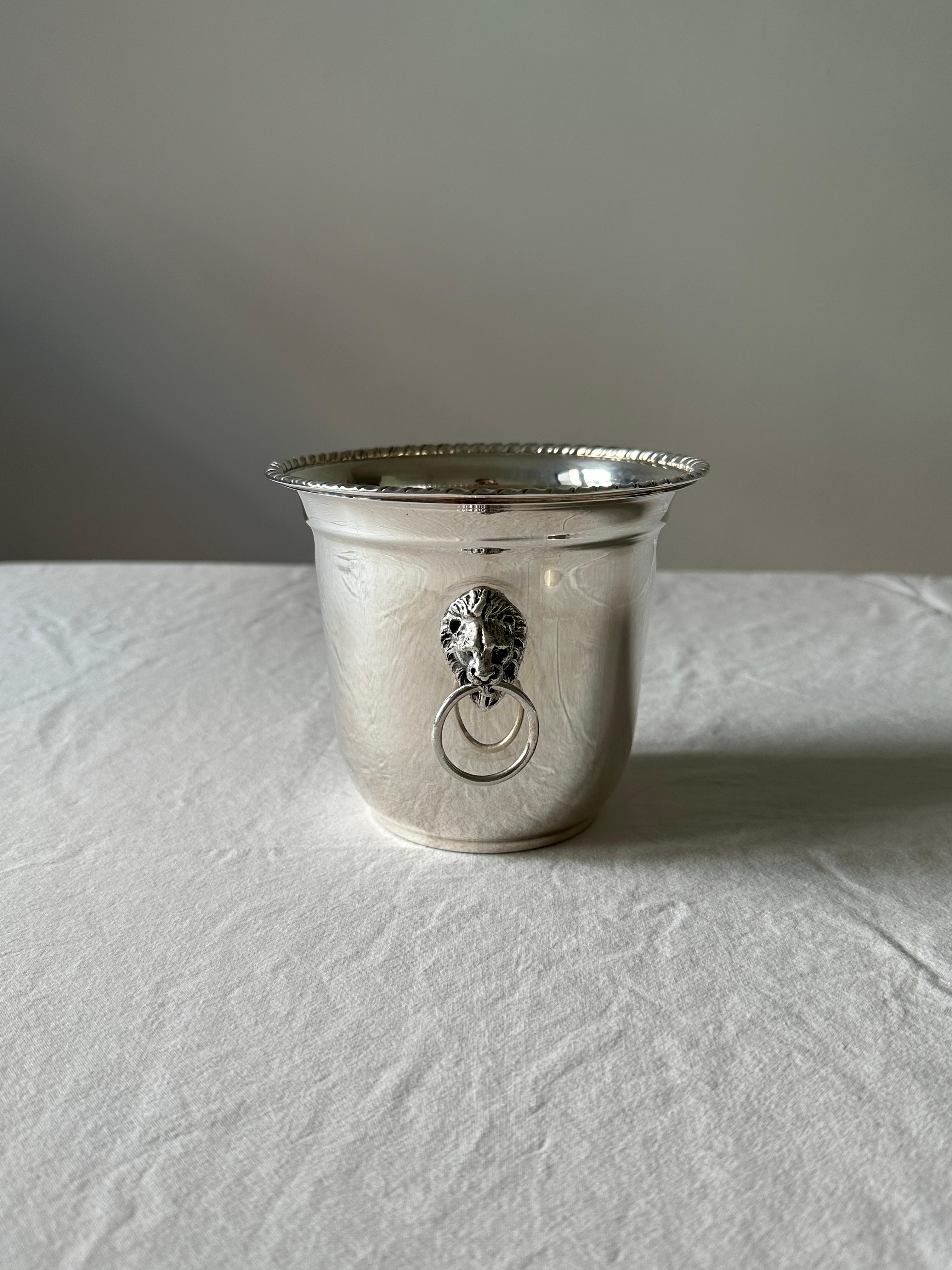 Italian Sterling Silver Baroque Ice Bucket  For Sale