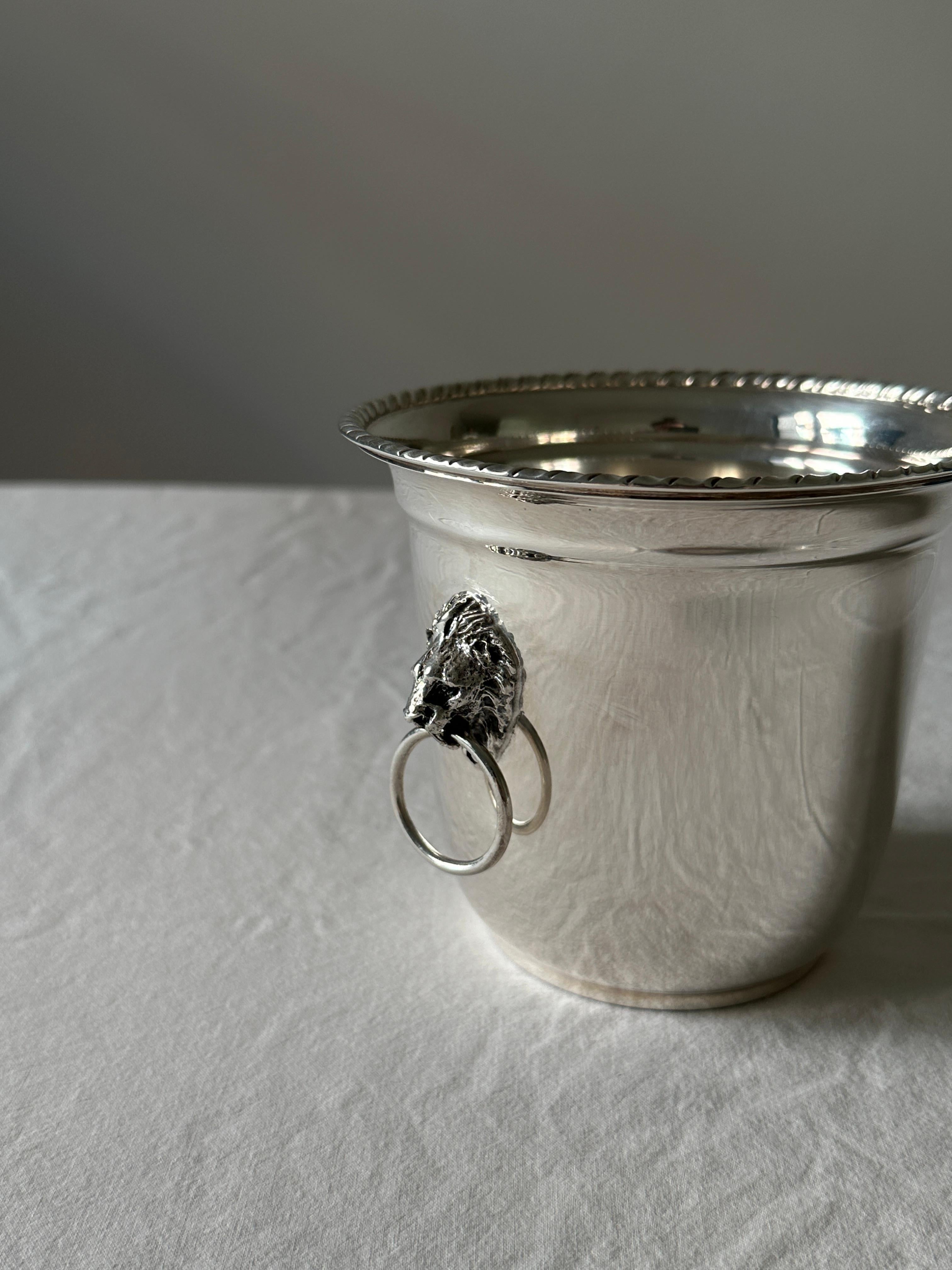 Cast Sterling Silver Baroque Ice Bucket  For Sale