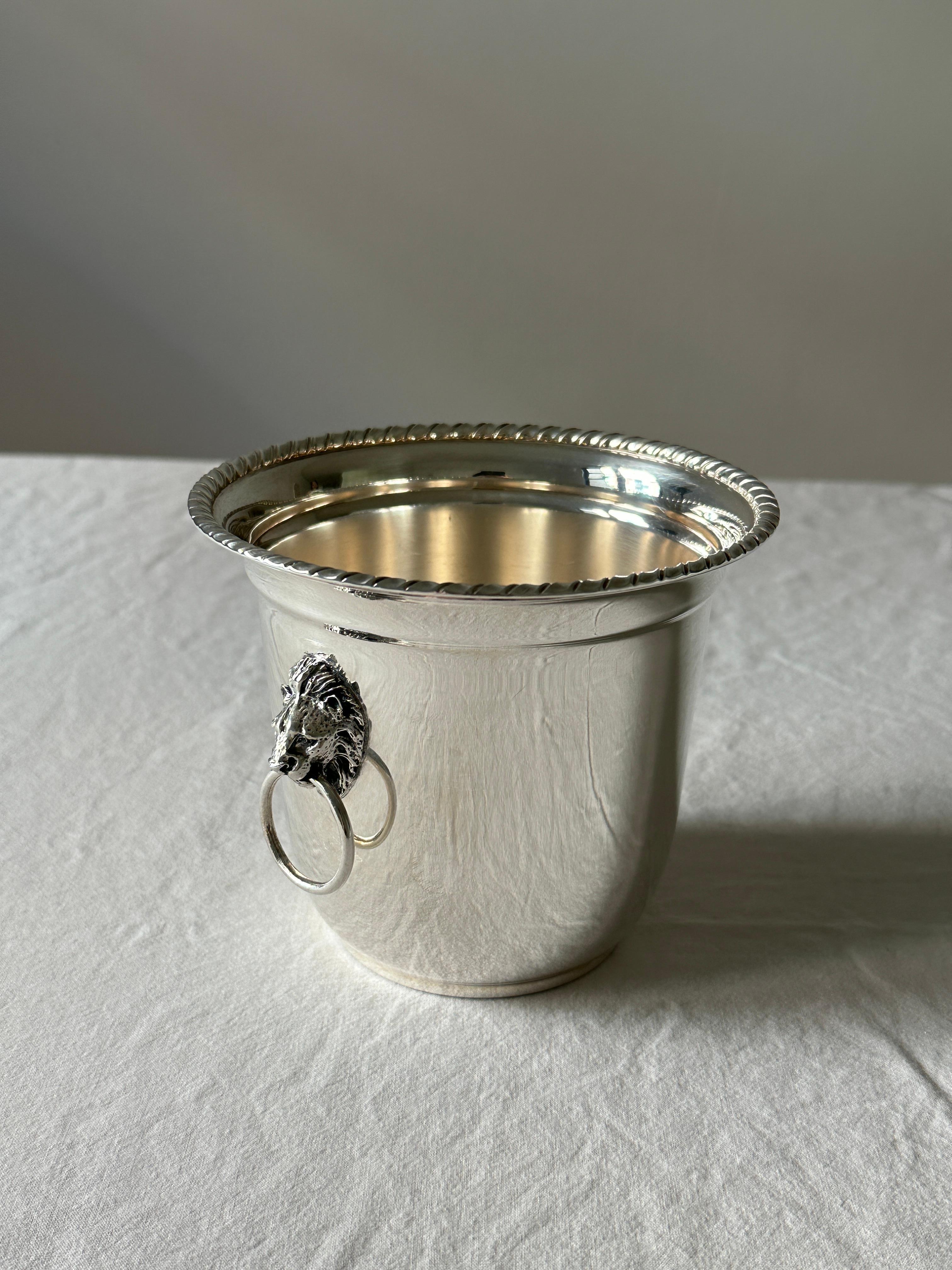 Sterling Silver Baroque Ice Bucket  In Good Condition For Sale In New York, NY