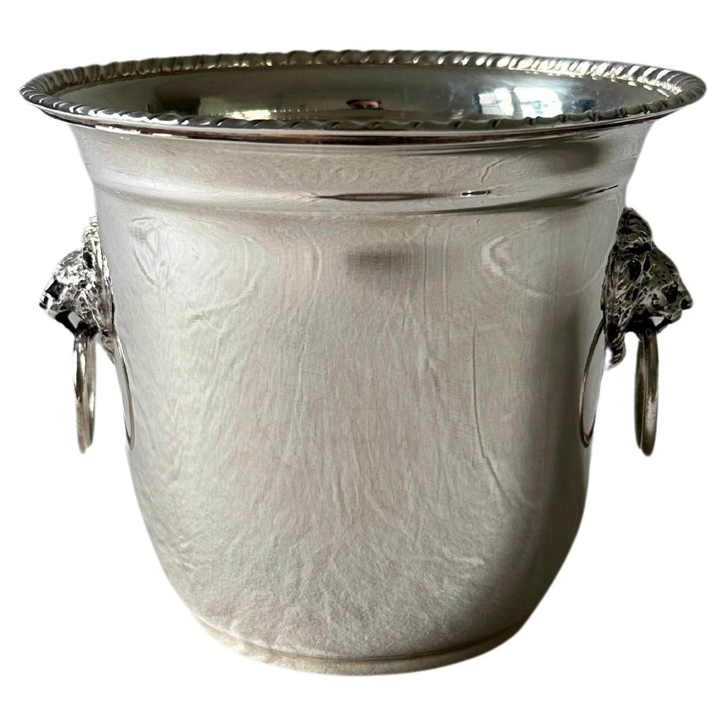 Sterling Silver Baroque Ice Bucket  For Sale